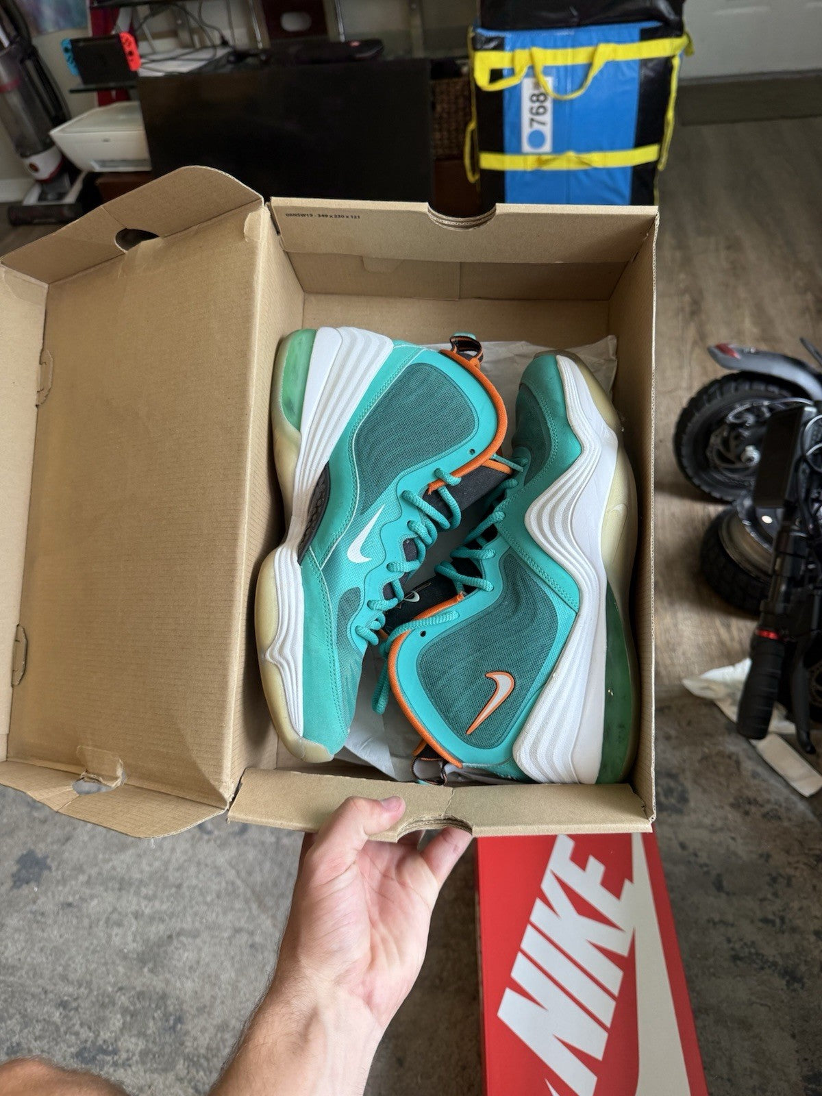 Size 8.5 - Nike Air Penny 5 Miami Dolphins (SEPERATION)