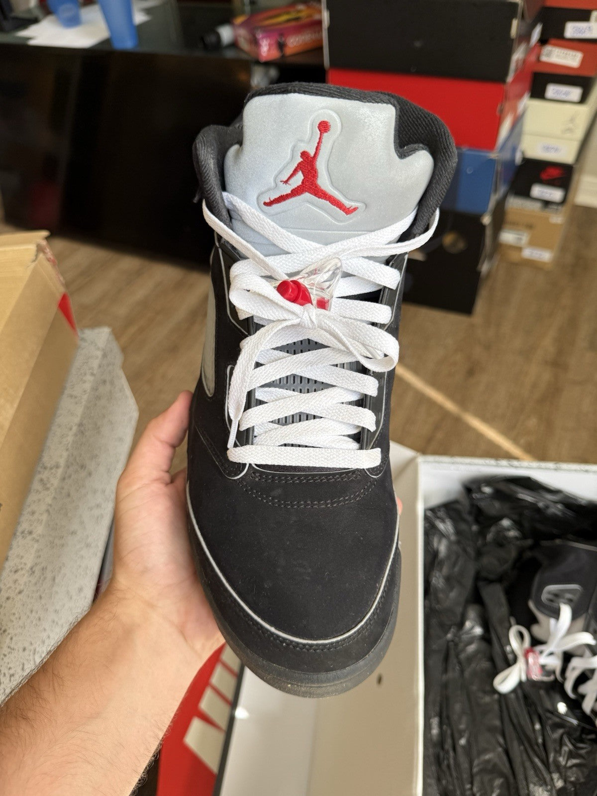 Size 10.5 - Jordan 5 Retro Black Metallic Reimagined