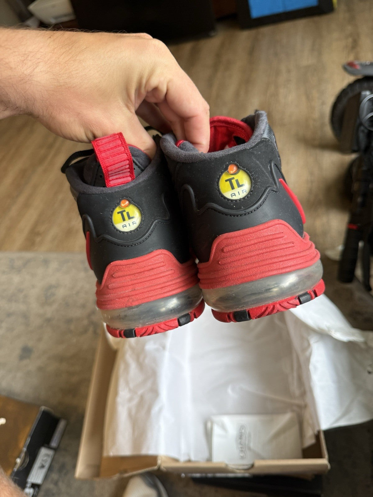 Size 8.5 - Nike Air Max Pillar Black Sport Red Basketball (SEPERATION)