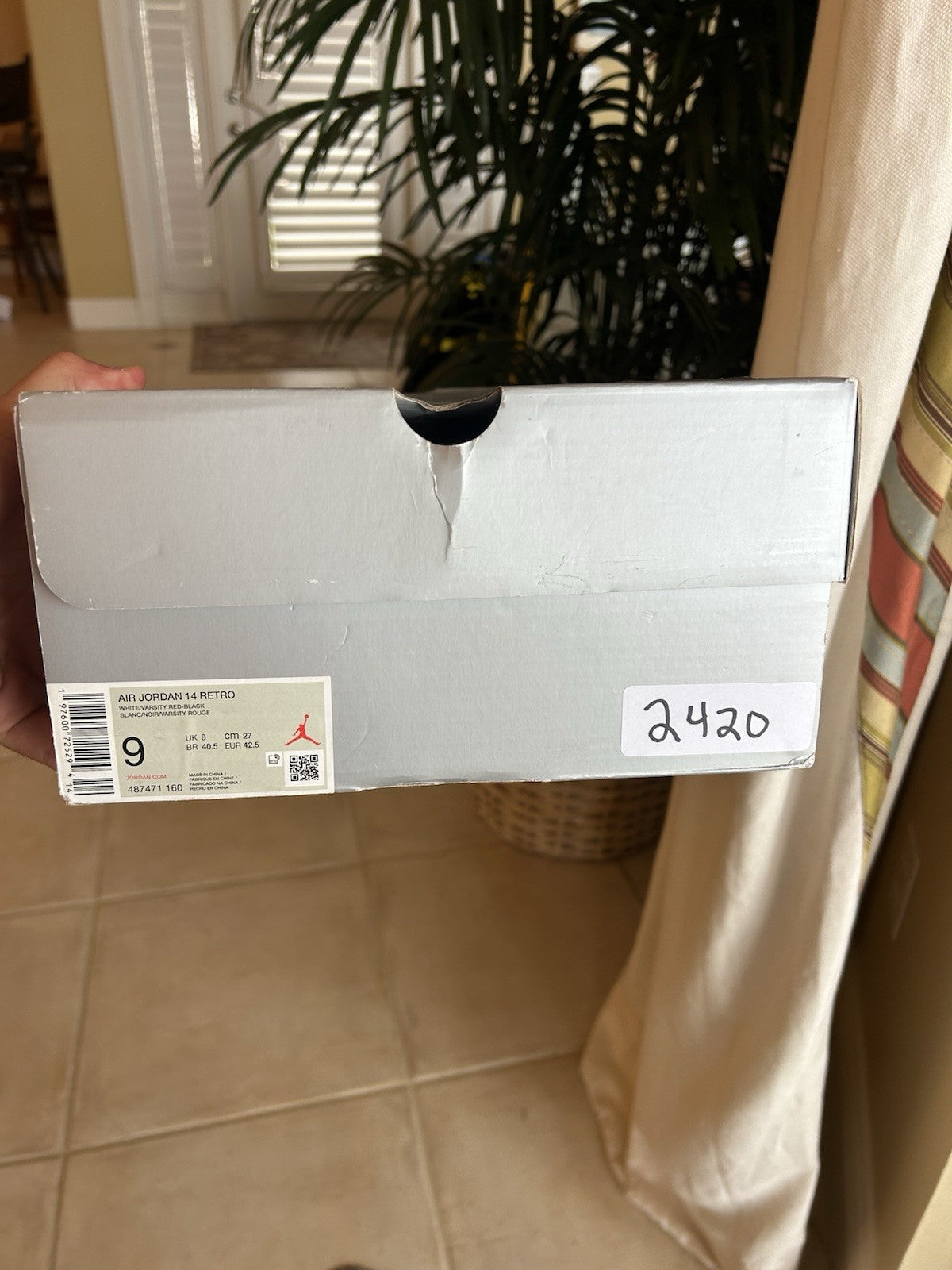 Air Jordan 14 Black Toe 2024 Size 9 487471-160
