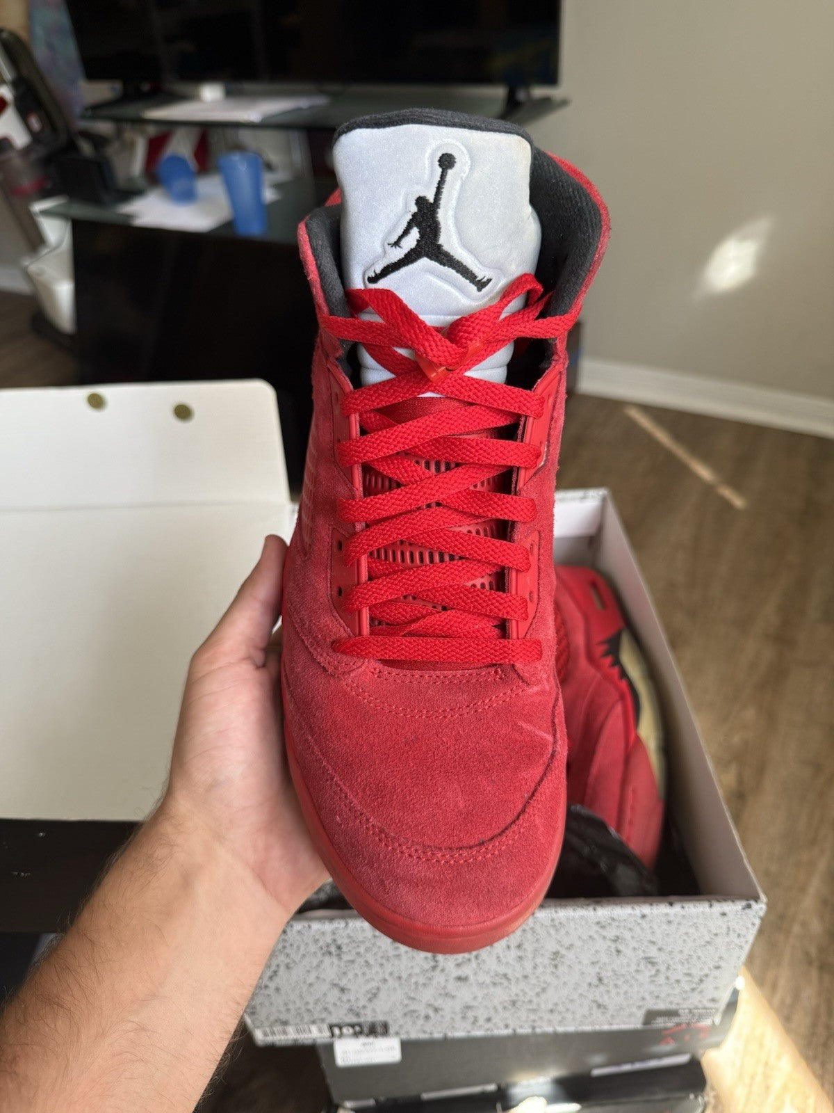 Size 10.5 - Air Jordan 5 Retro Red Suede