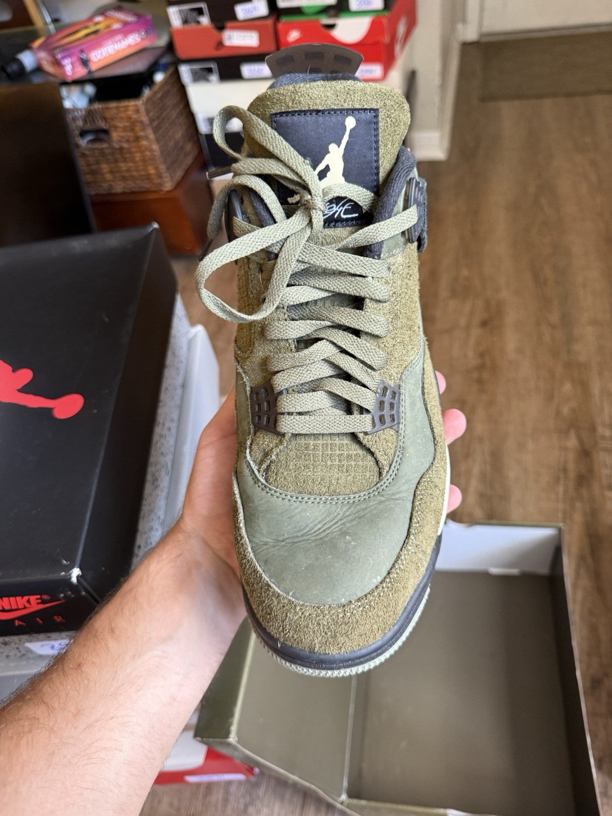 Size 11.5 - Jordan 4 Retro Craft Olive Green
