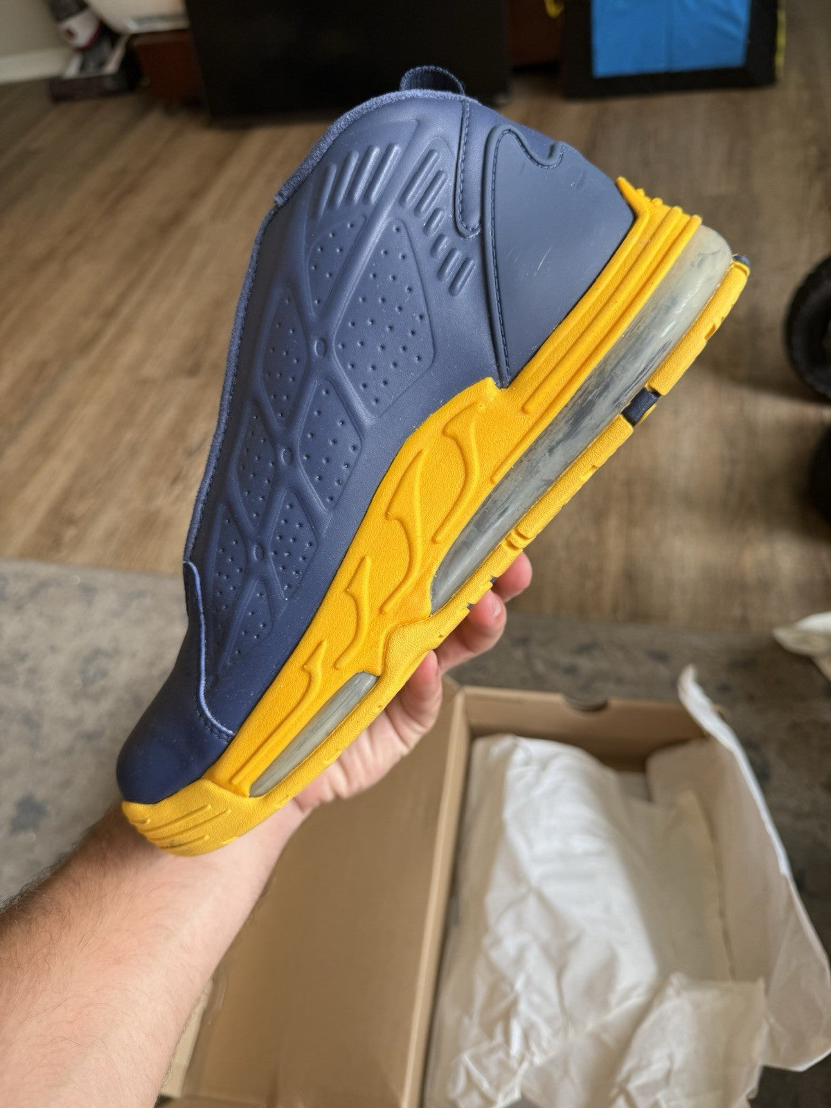 Size 8.5 - Nike Air Max Pillar 'Navy Maize' Michigan