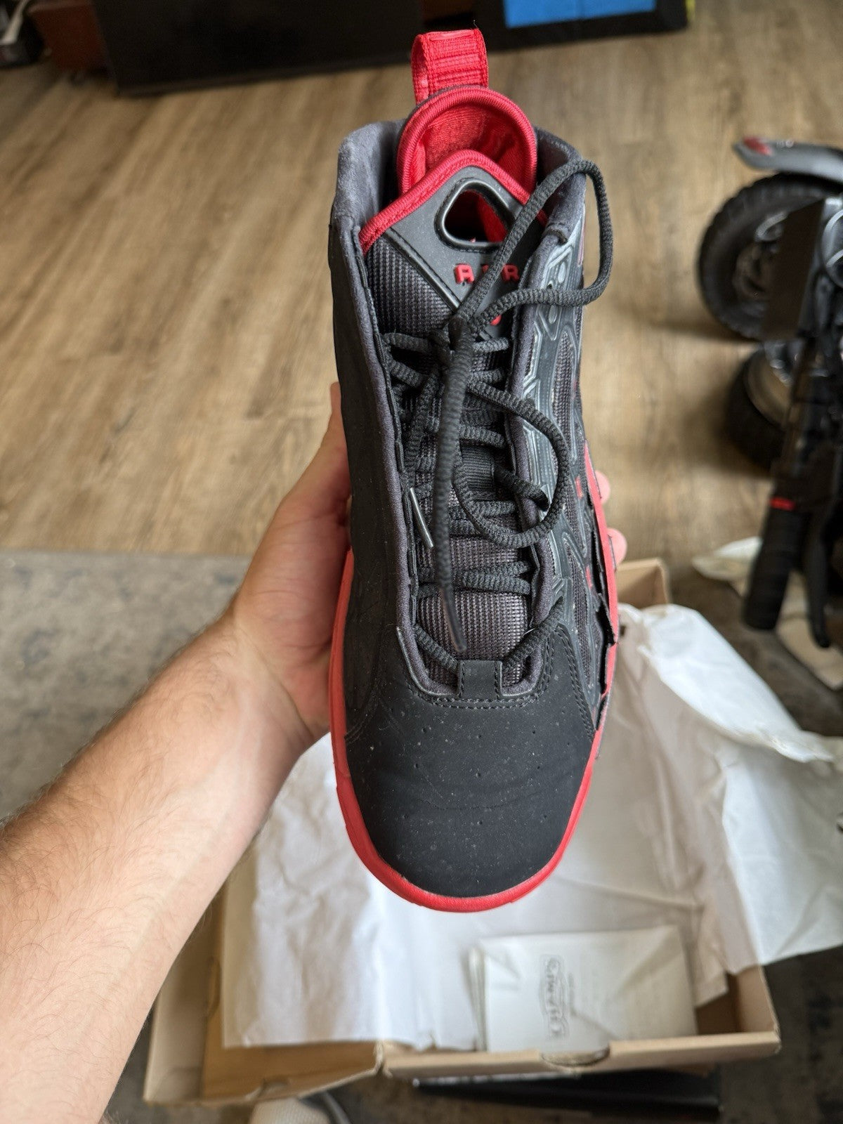 Size 8.5 - Nike Air Max Pillar Black Sport Red Basketball (SEPERATION)