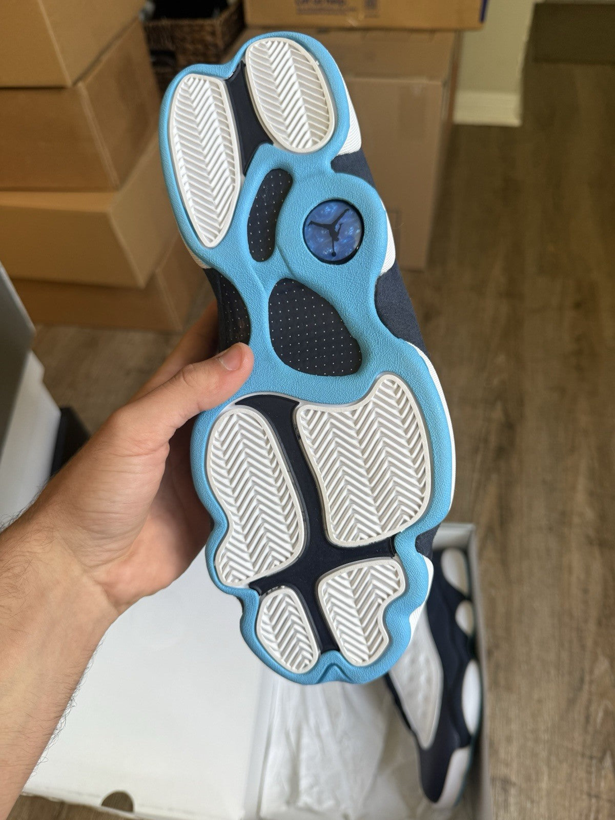 Size 11 - Jordan 13 Retro Obsidian Powder Blue (worn once)