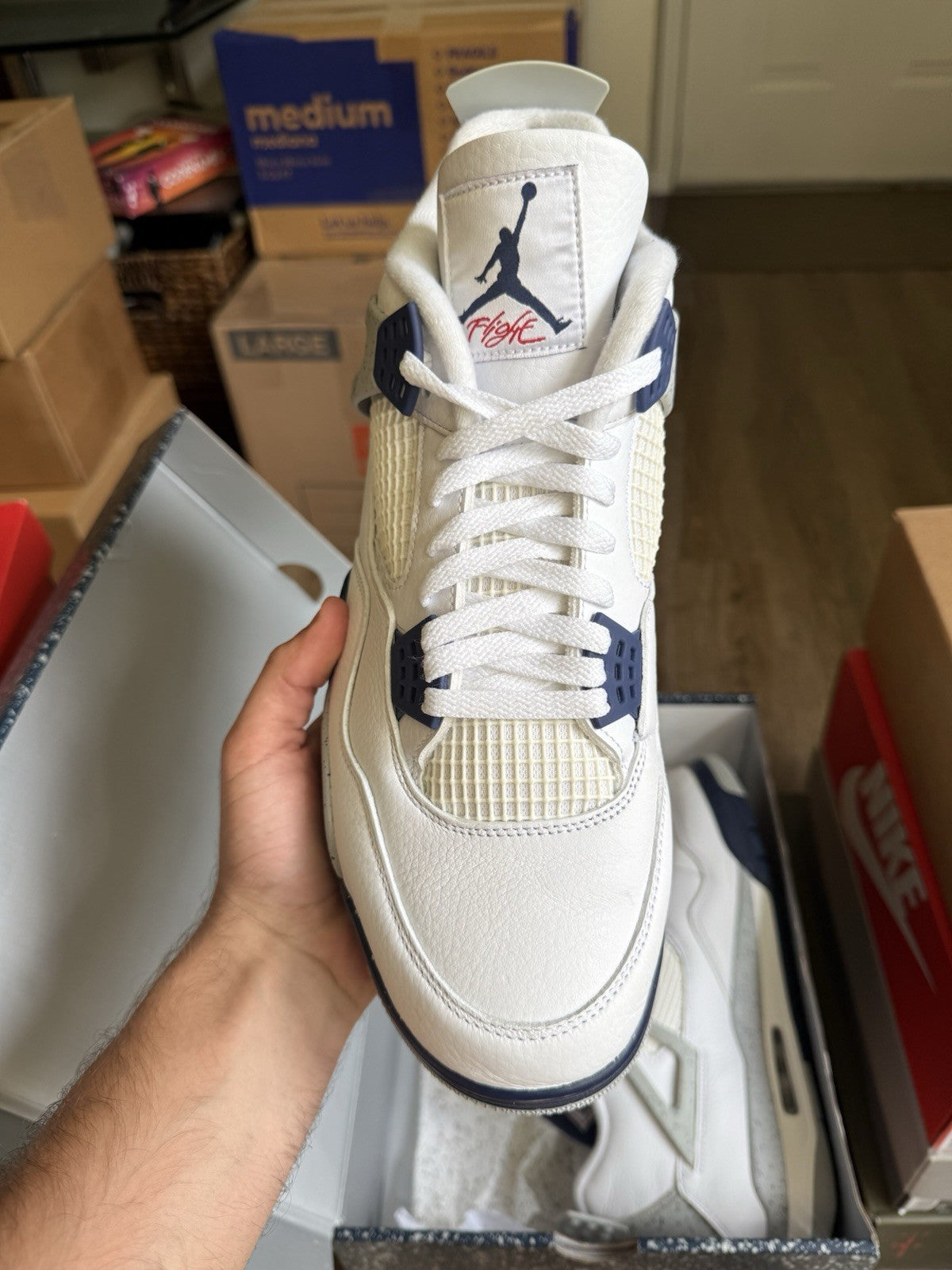 Size 13 - Jordan 4 Retro Mid Midnight Navy
