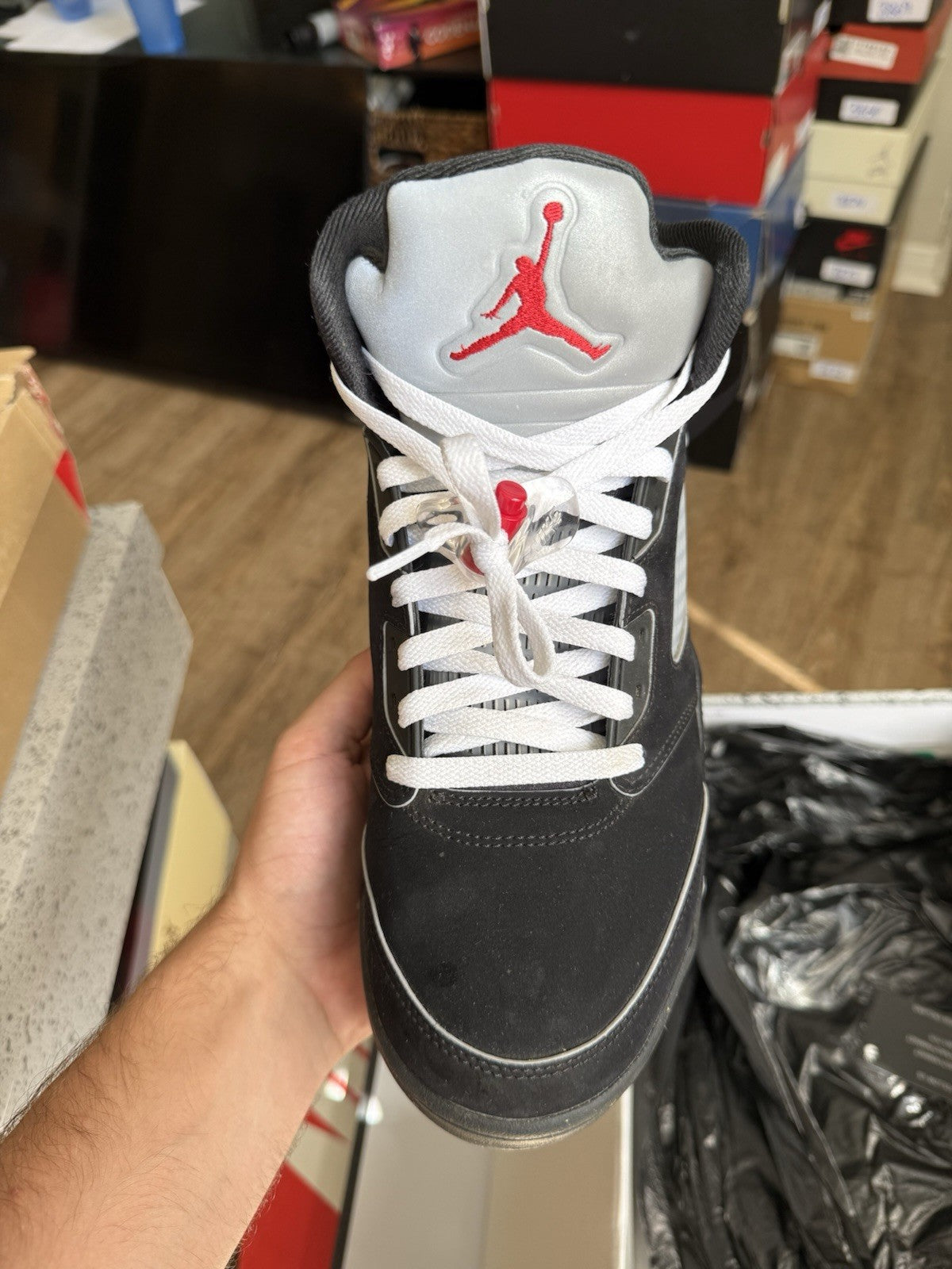 Size 10.5 - Jordan 5 Retro Black Metallic Reimagined