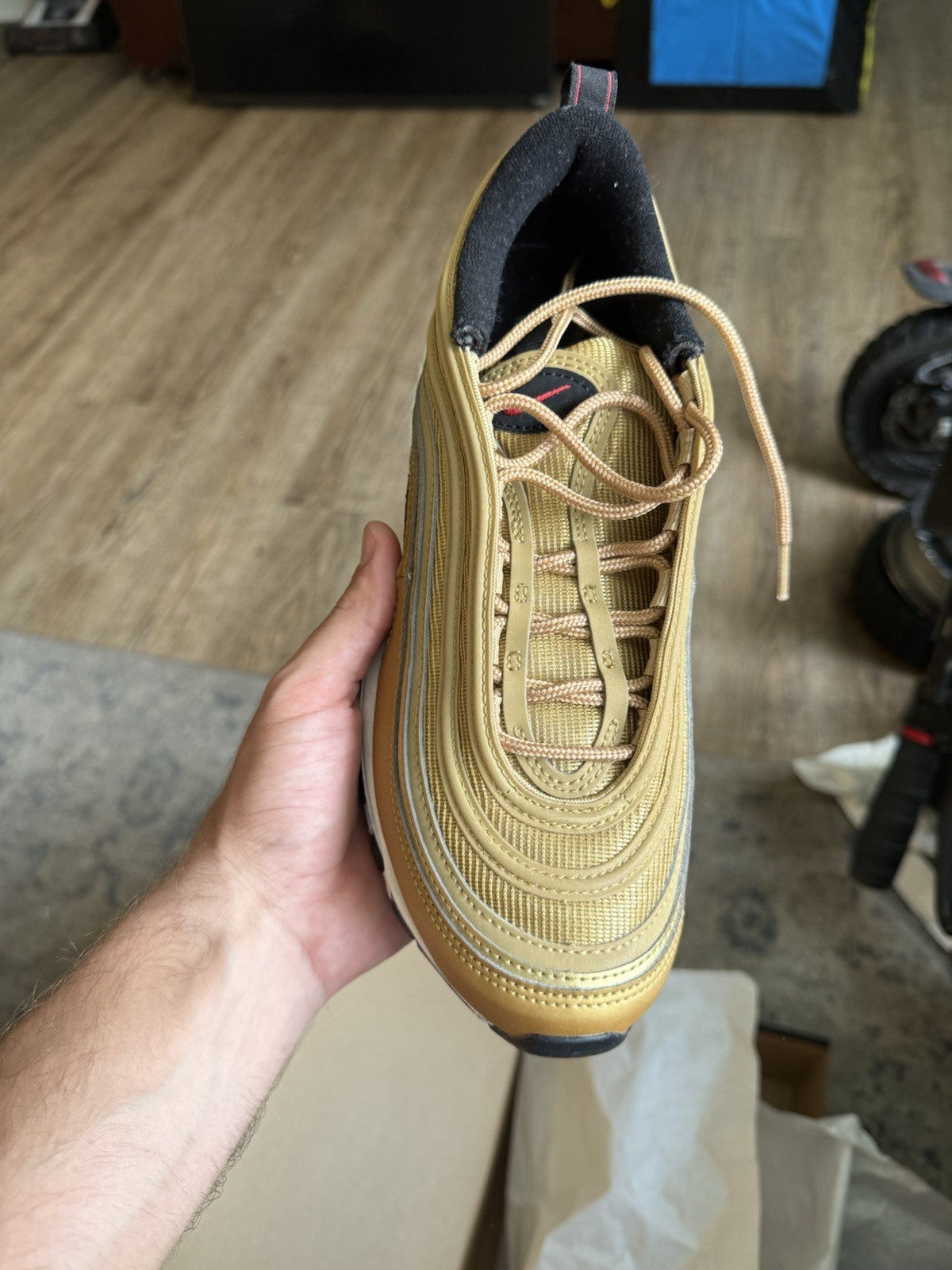 Size 9.5W/8M - Nike Air Max 97 OG Metallic Gold