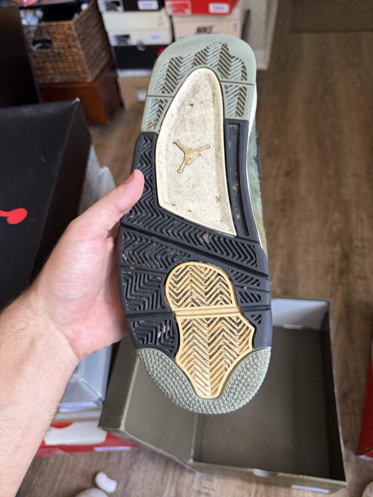 Size 11.5 - Jordan 4 Retro Craft Olive Green