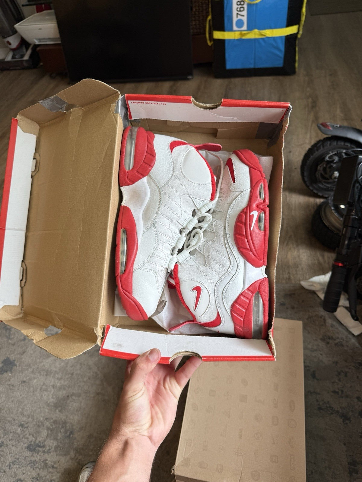 Size 8 - Nike Air Max Sensation Summit White/University Red