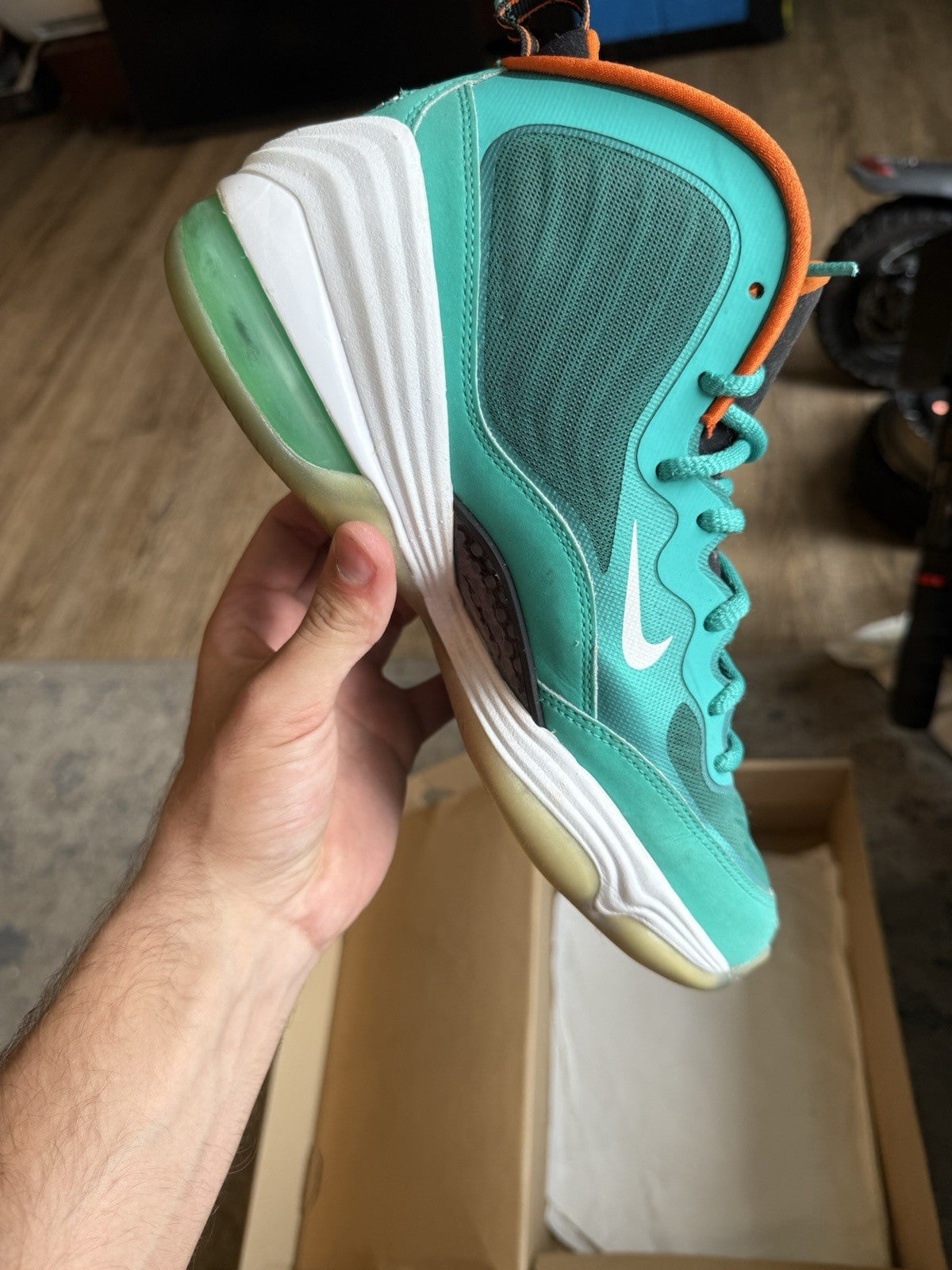 Size 8.5 - Nike Air Penny 5 Miami Dolphins (SEPERATION)