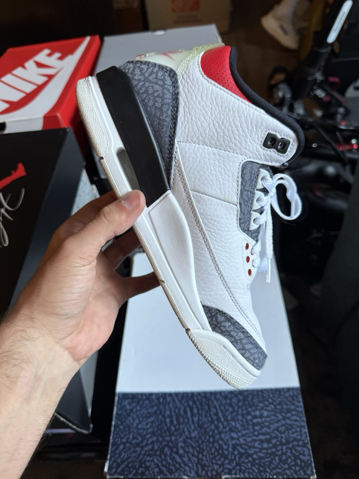 Size 8 - Jordan 3 Retro Fire Red Denim