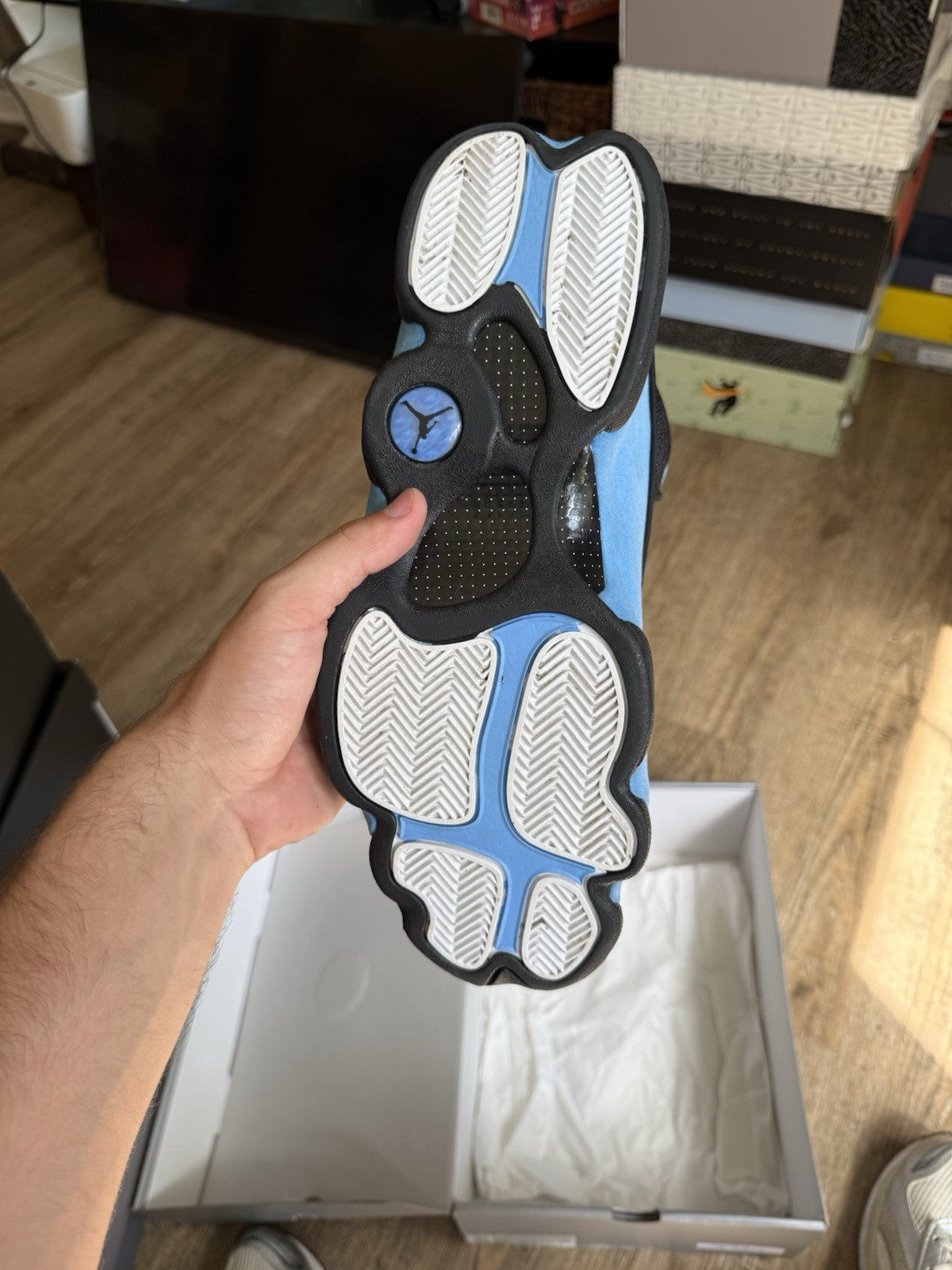 Size 13 - Jordan 13 Retro Mid Black University Blue