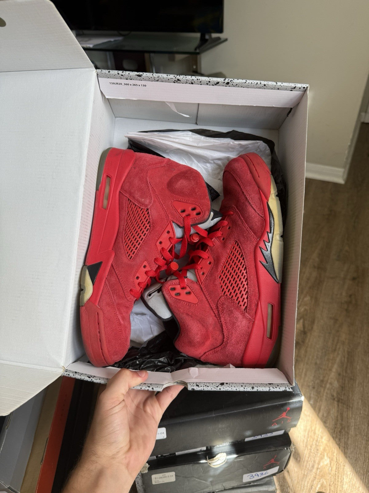 Size 10.5 - Air Jordan 5 Retro Red Suede