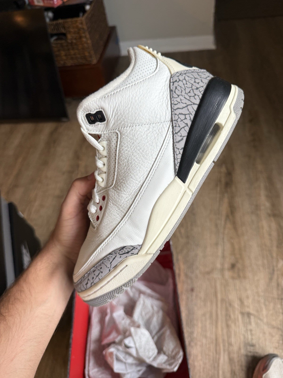 Size 8 - Jordan 3 Retro White Cement Reimagined