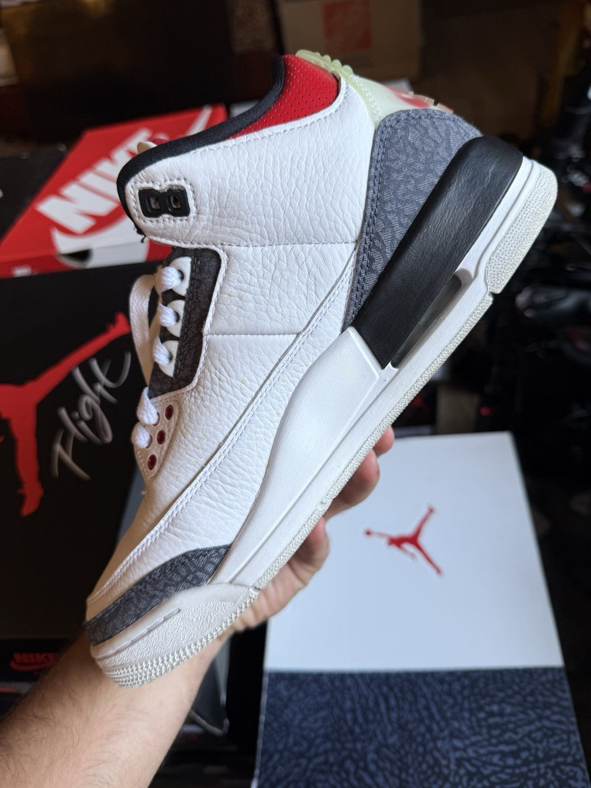 Size 8 - Jordan 3 Retro Fire Red Denim