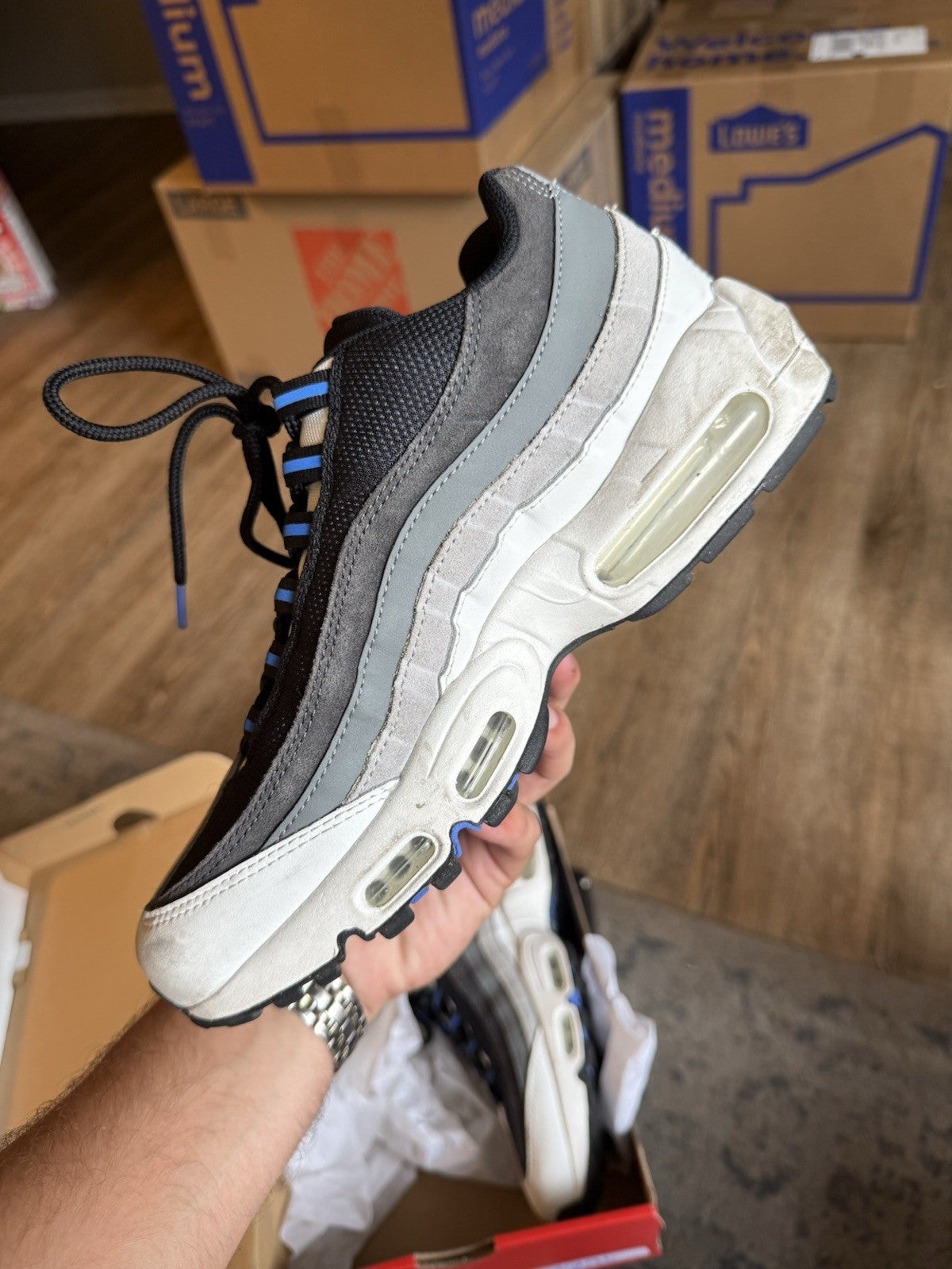 Size 8 - Nike Air Max 95 Black Medium Blue