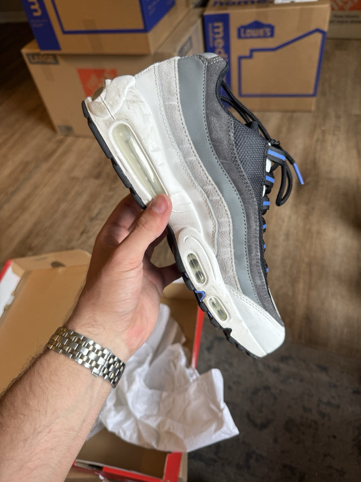Size 8 - Nike Air Max 95 Black Medium Blue