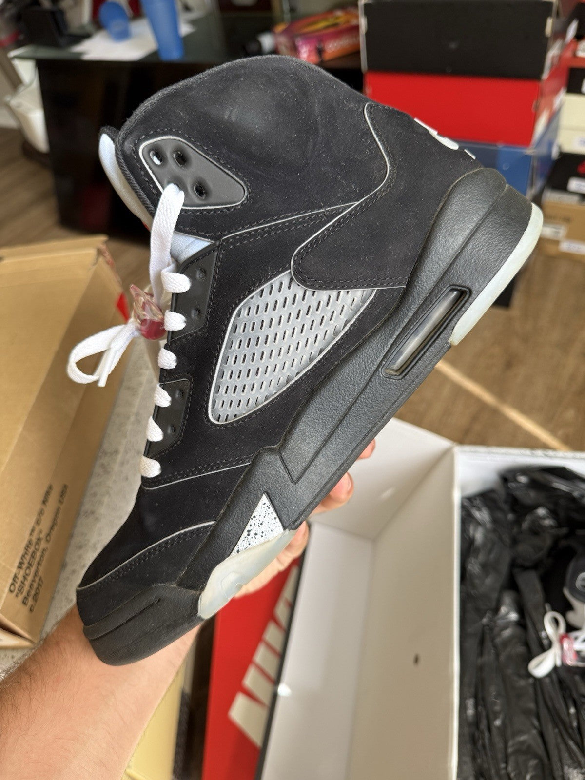 Size 10.5 - Jordan 5 Retro Black Metallic Reimagined