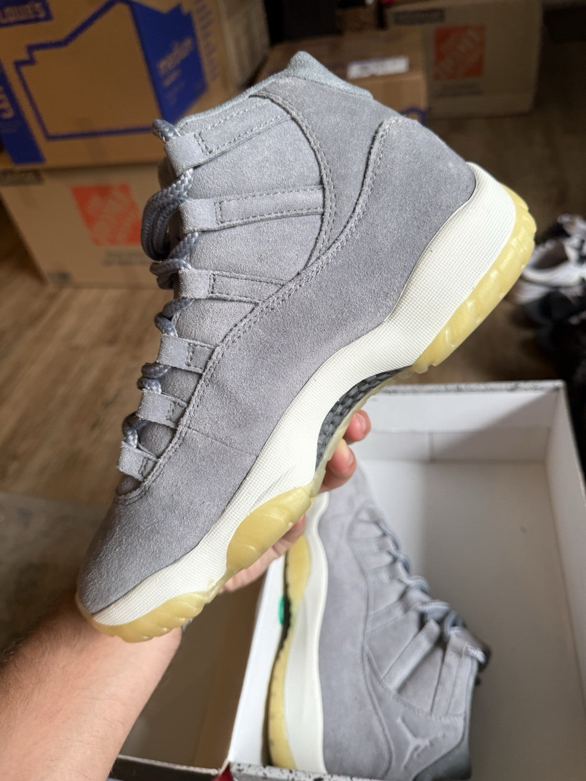Size 8 - Air Jordan 11 Retro Premium Pinnacle Grey Suede