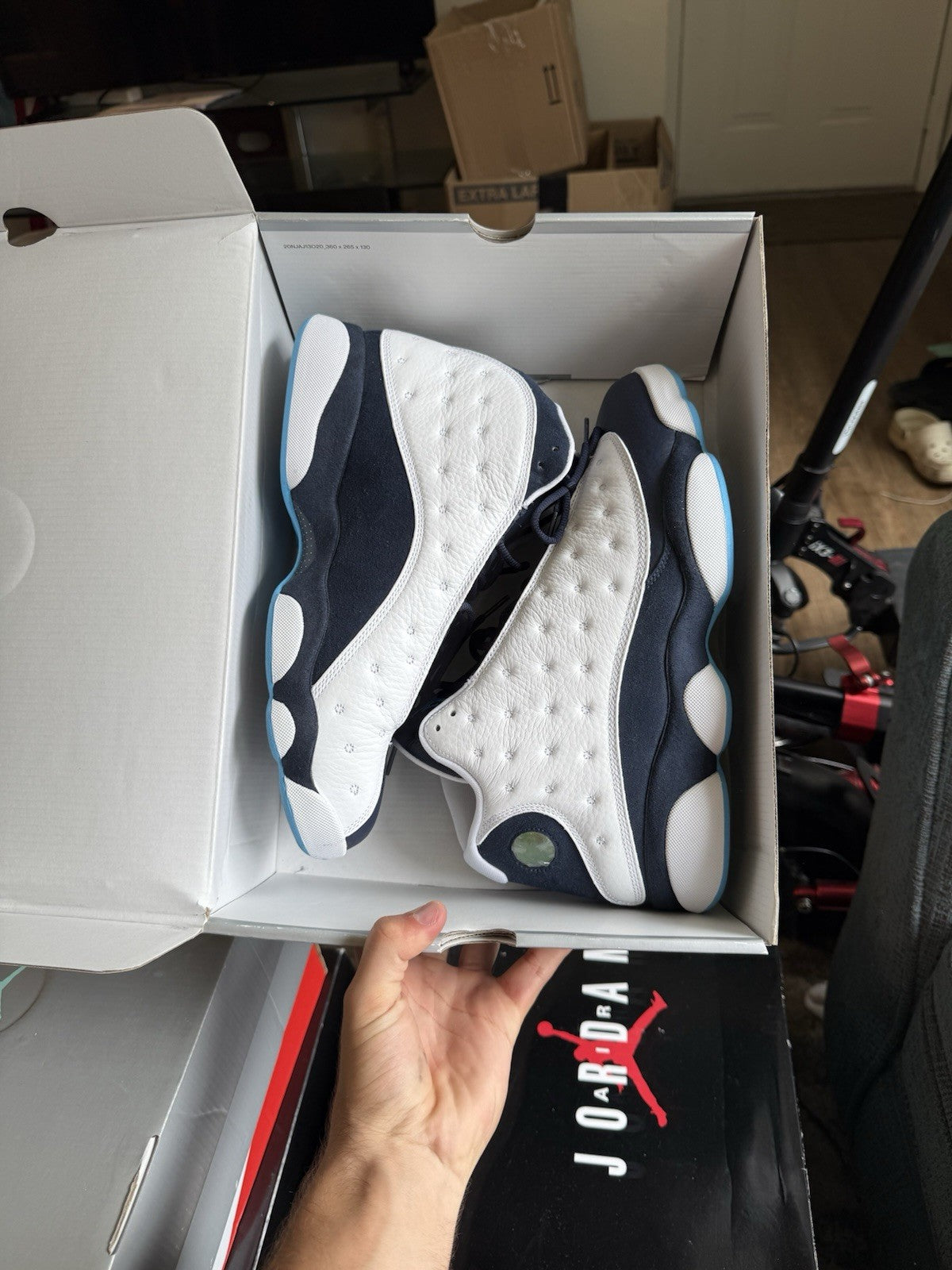 Size 11.5 - Jordan 13 Obsidian Powder White
