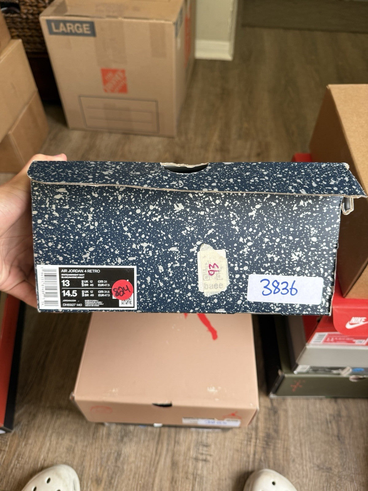 Size 13 - Jordan 4 Retro Mid Midnight Navy