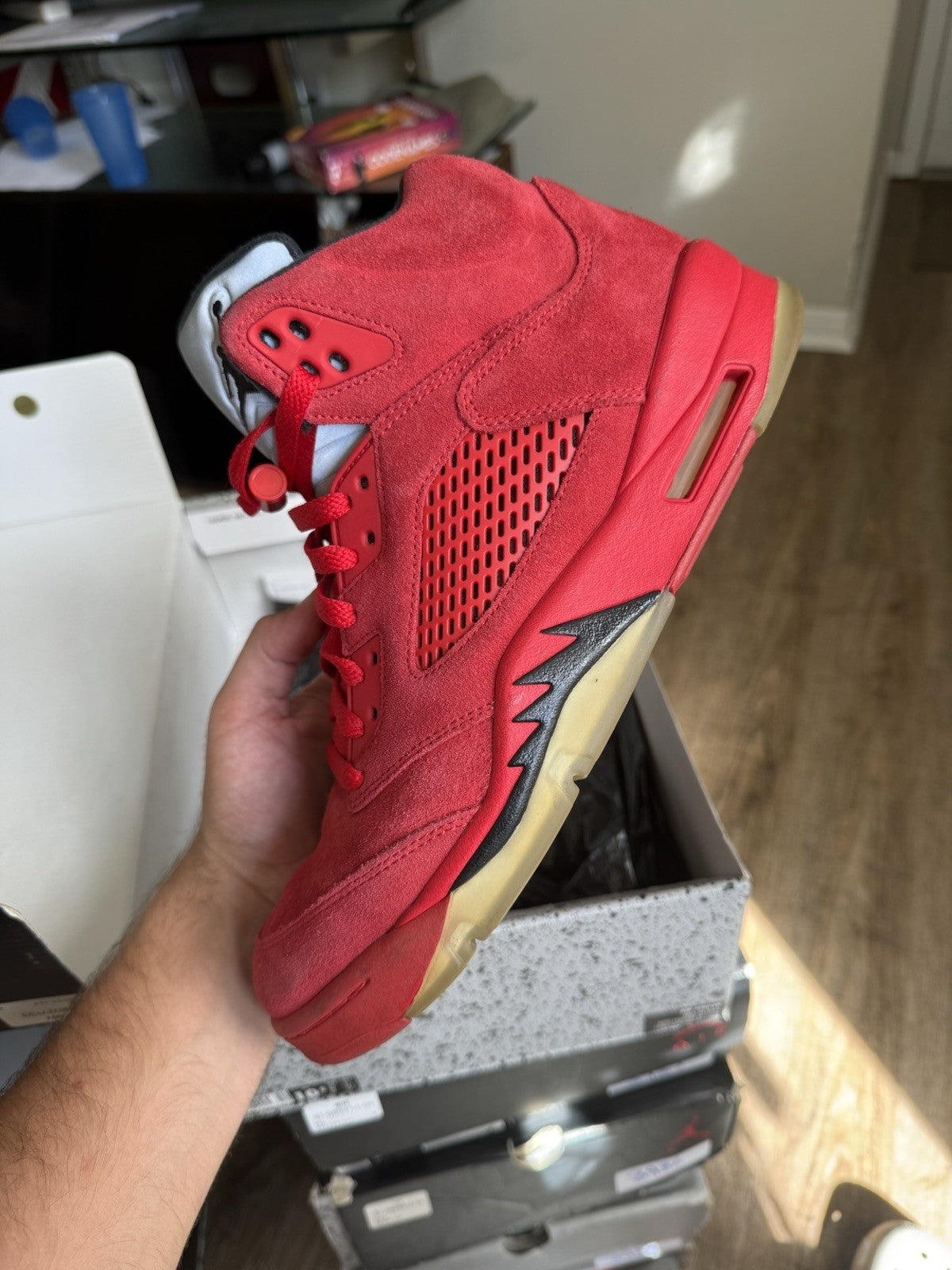 Size 10.5 - Air Jordan 5 Retro Red Suede