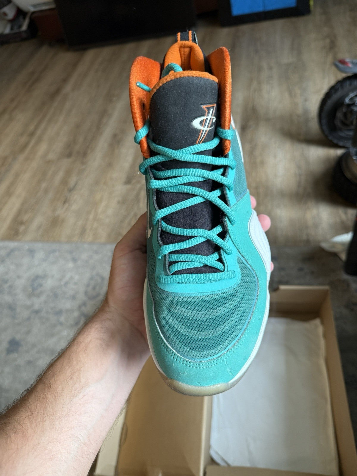 Size 8.5 - Nike Air Penny 5 Miami Dolphins (SEPERATION)