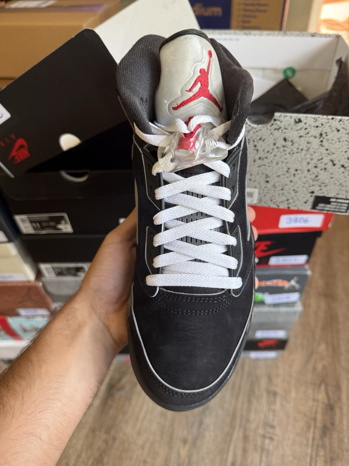 Size 7.5 - Jordan 5 Retro OG Black Metallic Reimagined