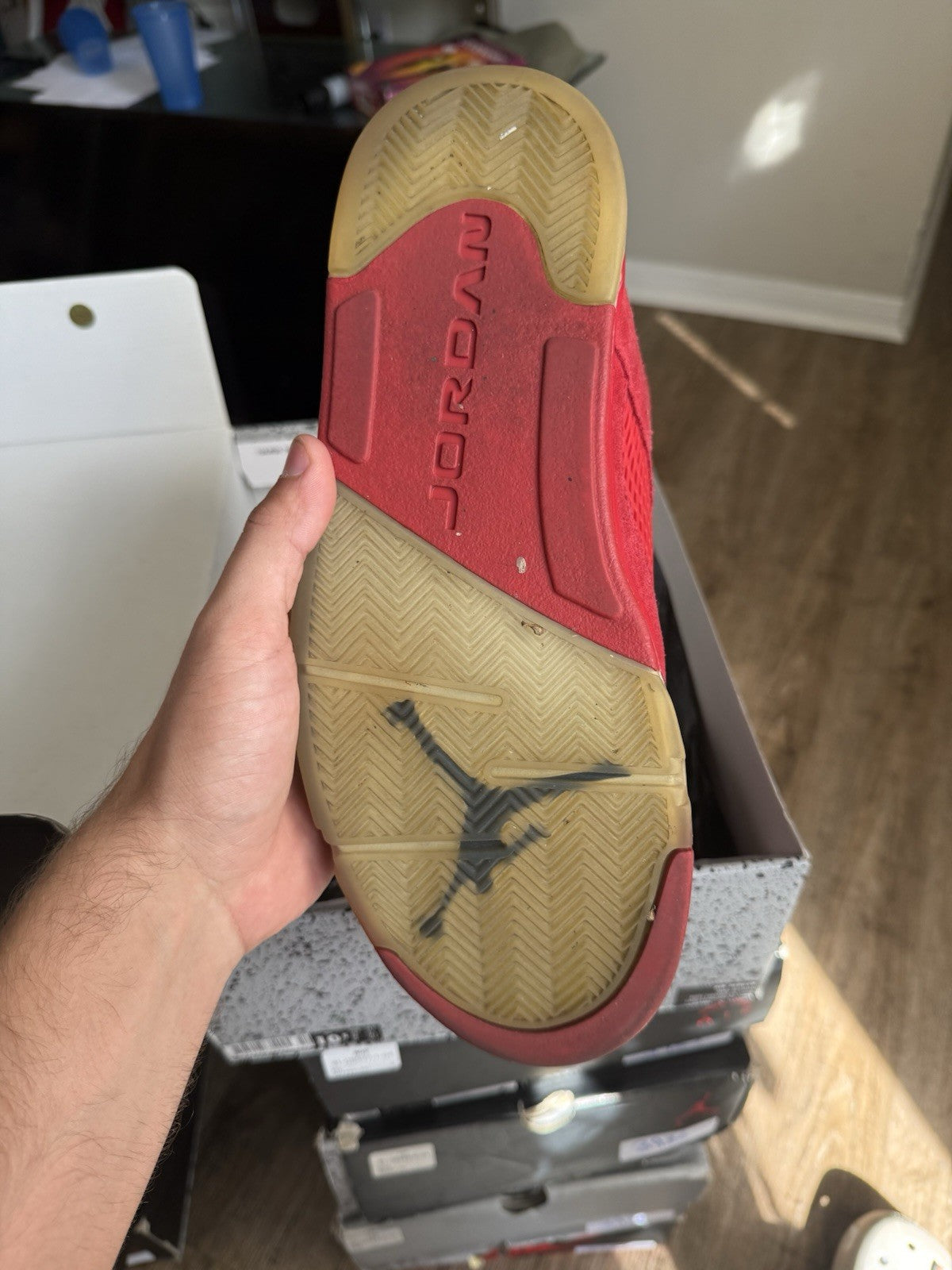 Size 10.5 - Air Jordan 5 Retro Red Suede