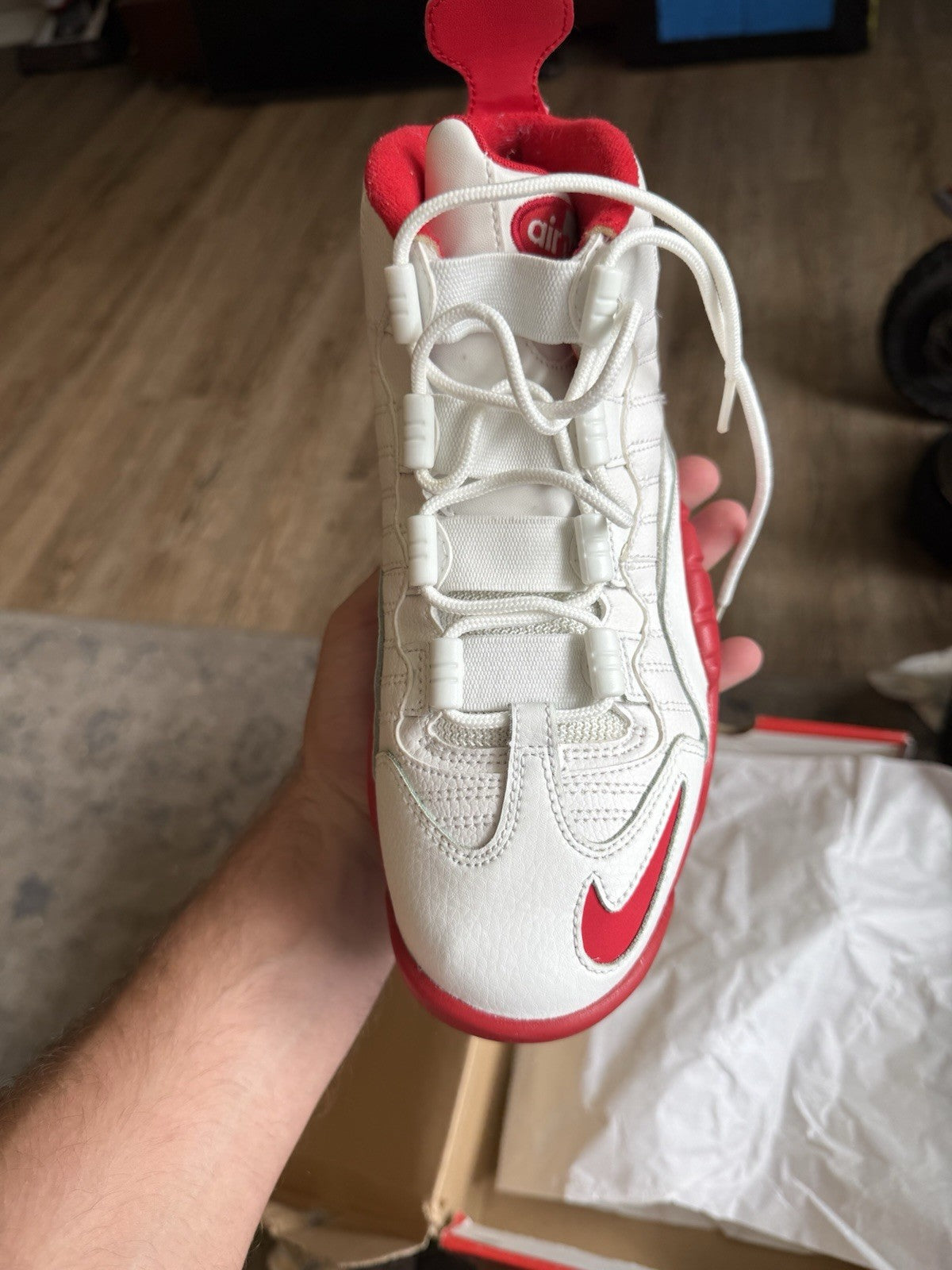 Size 8 - Nike Air Max Sensation Summit White/University Red