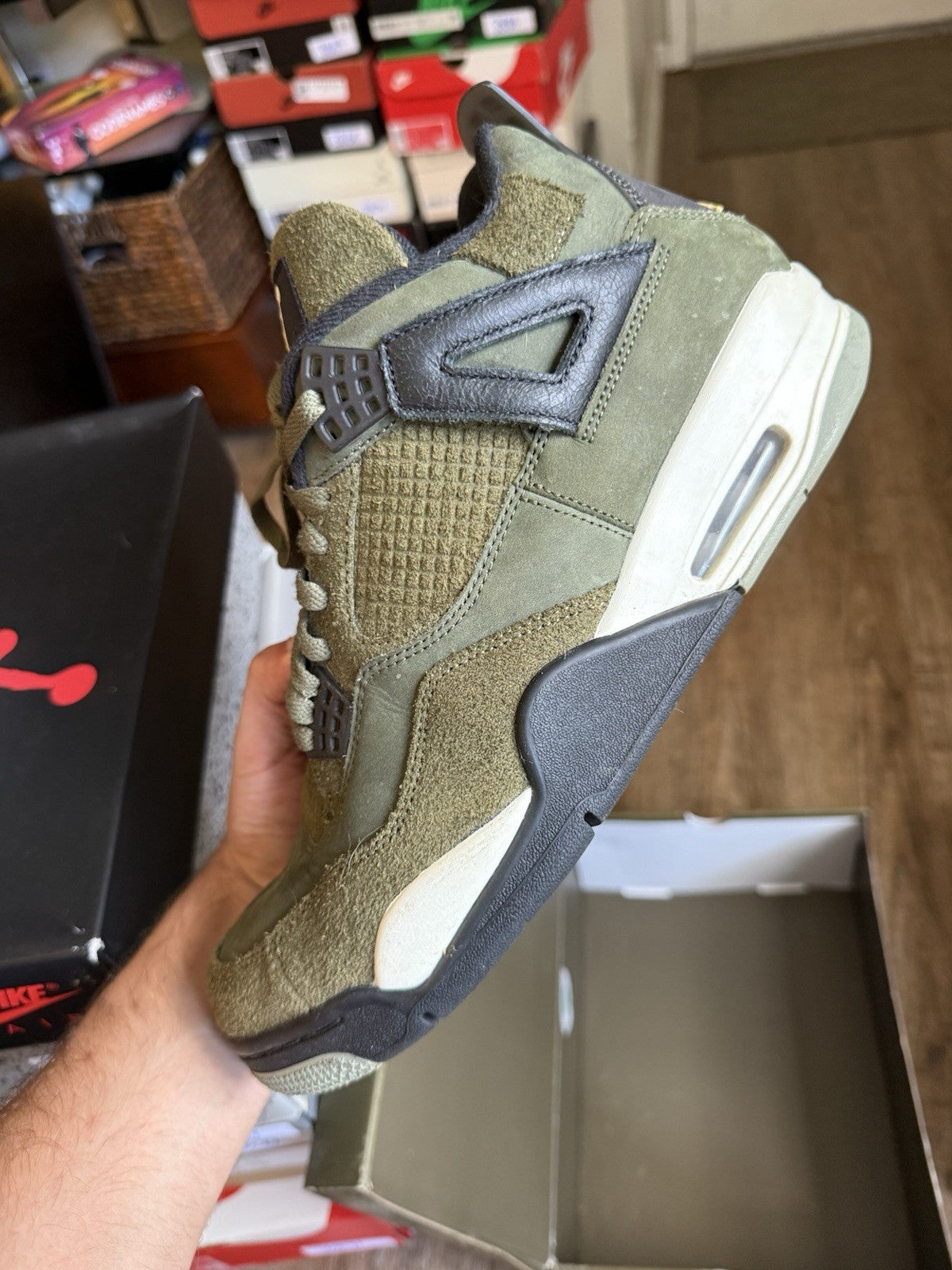 Size 11.5 - Jordan 4 Retro Craft Olive Green