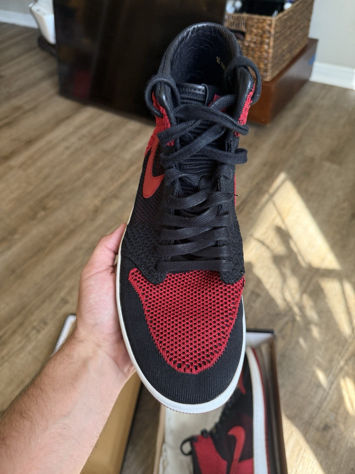 Size 10 - Jordan 1 Retro High OG Flyknit Bred