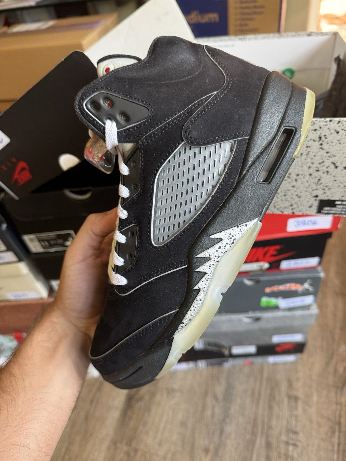 Size 7.5 - Jordan 5 Retro OG Black Metallic Reimagined