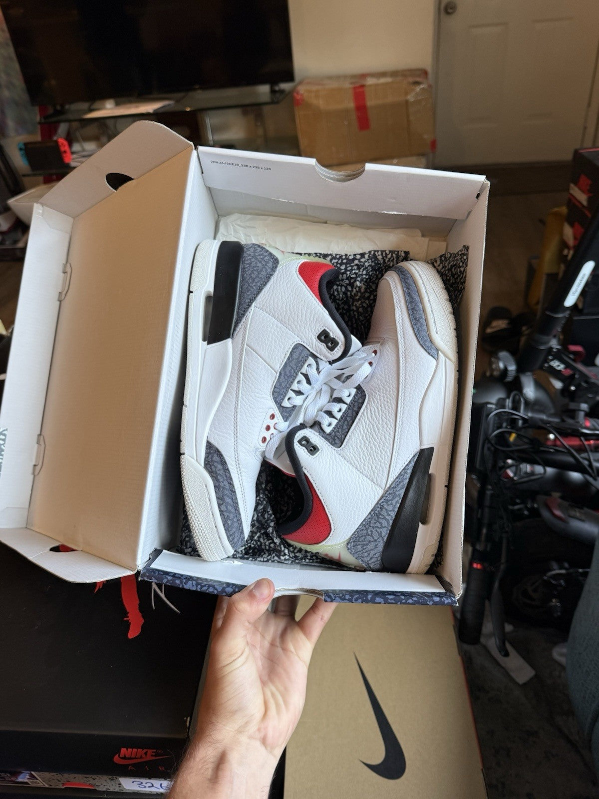 Size 8 - Jordan 3 Retro Fire Red Denim