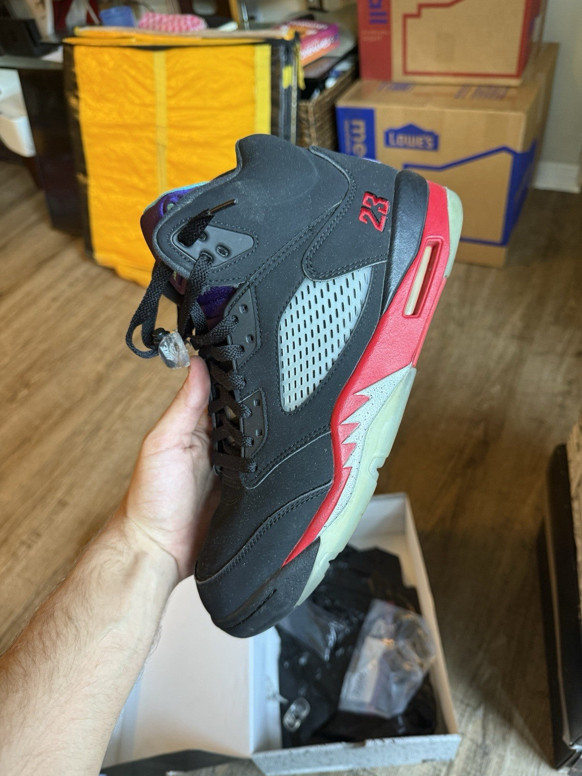 Size 10.5 - Jordan 5 Retro Top 3 Black (2020)