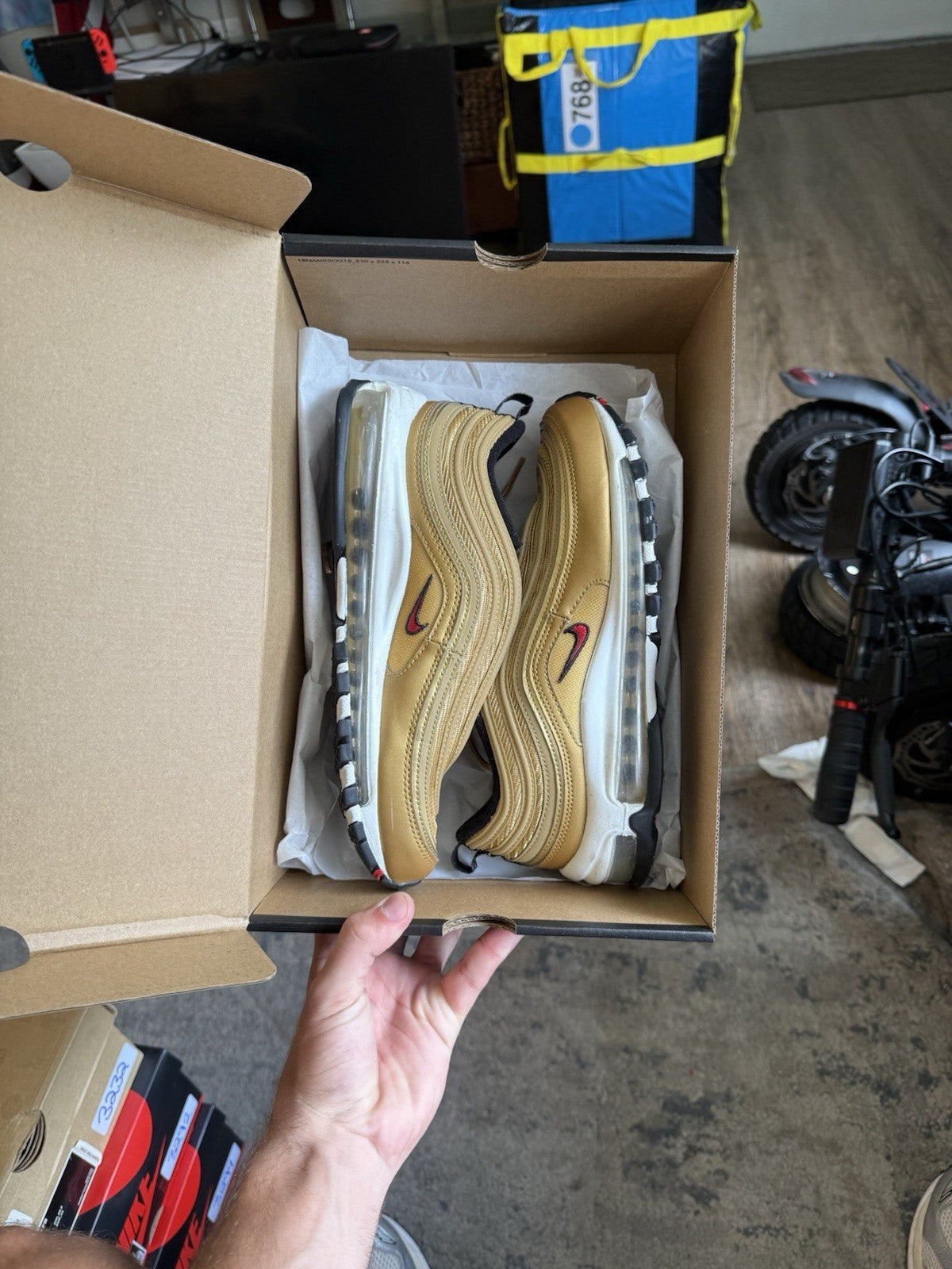 Size 9.5W/8M - Nike Air Max 97 OG Metallic Gold