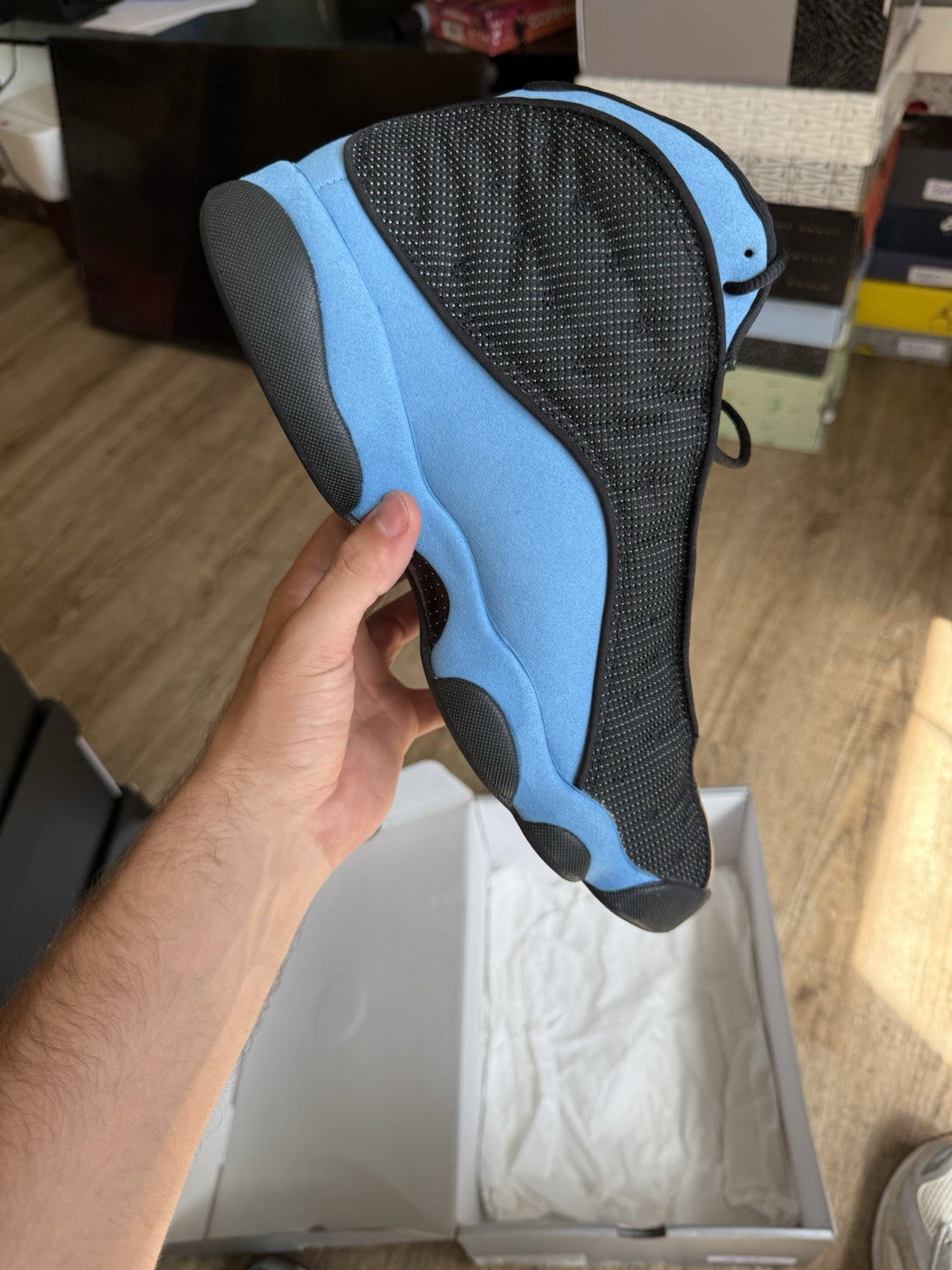 Size 13 - Jordan 13 Retro Mid Black University Blue
