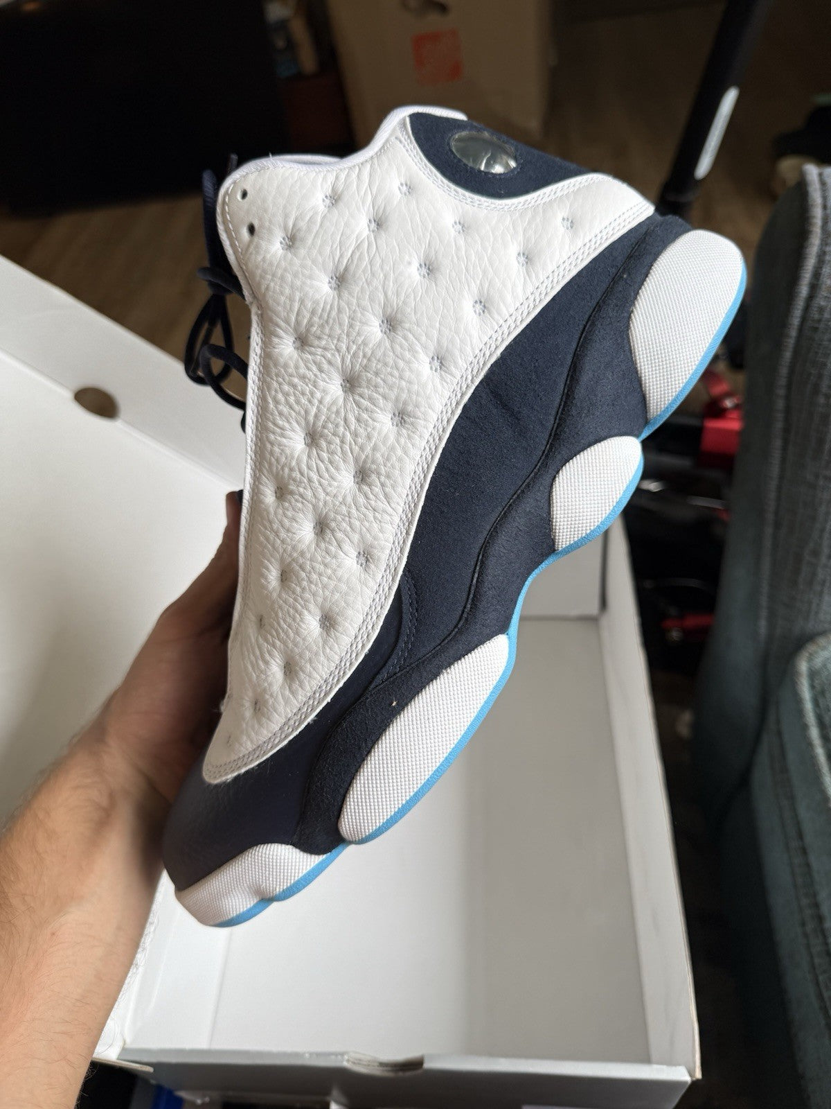 Size 11.5 - Jordan 13 Obsidian Powder White