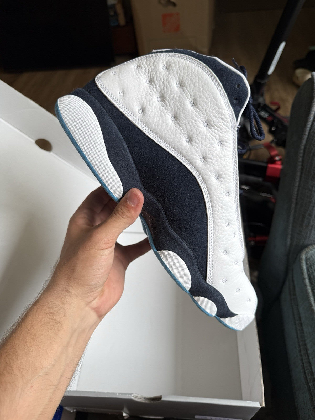 Size 11.5 - Jordan 13 Obsidian Powder White