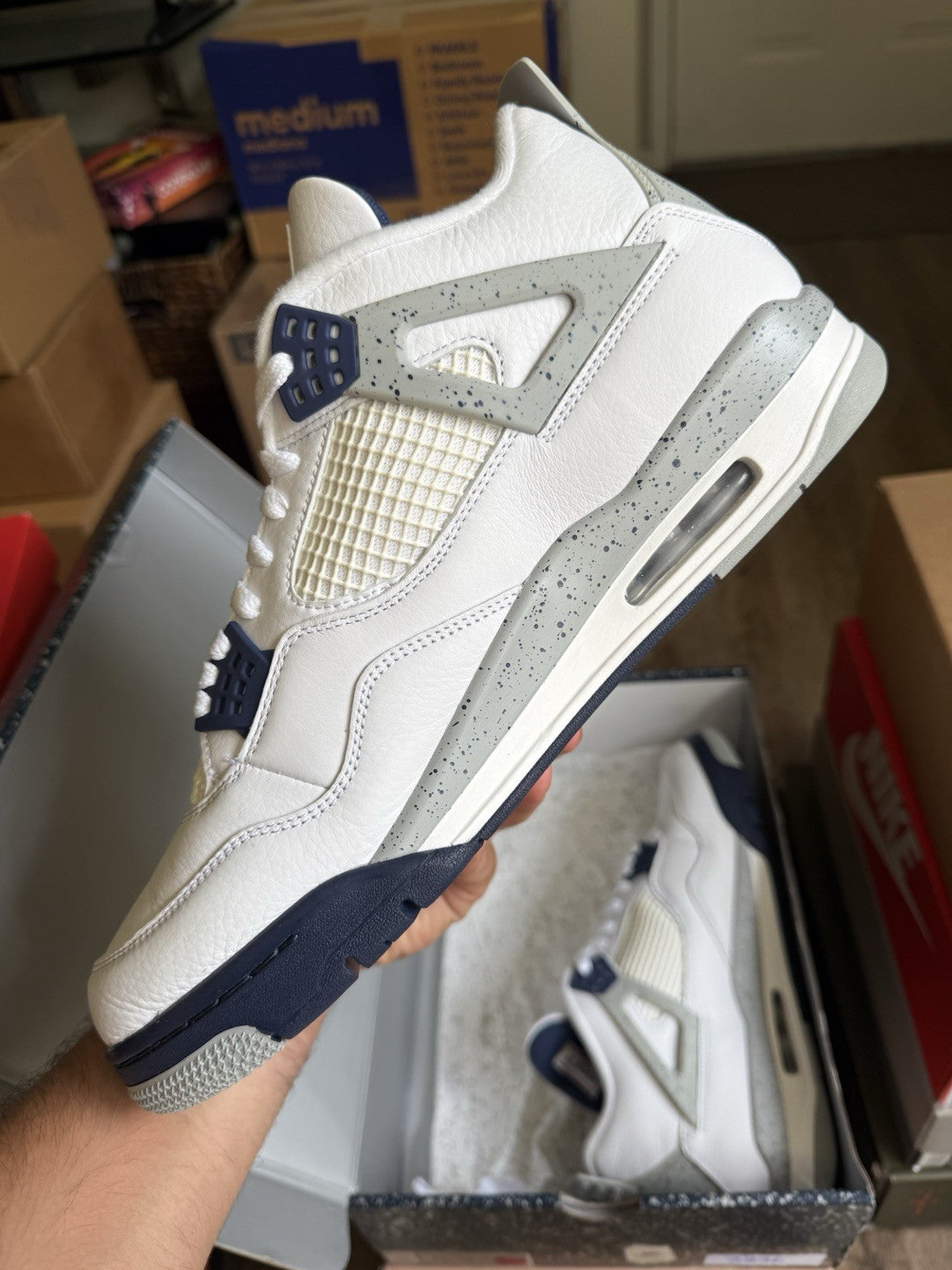 Size 13 - Jordan 4 Retro Mid Midnight Navy