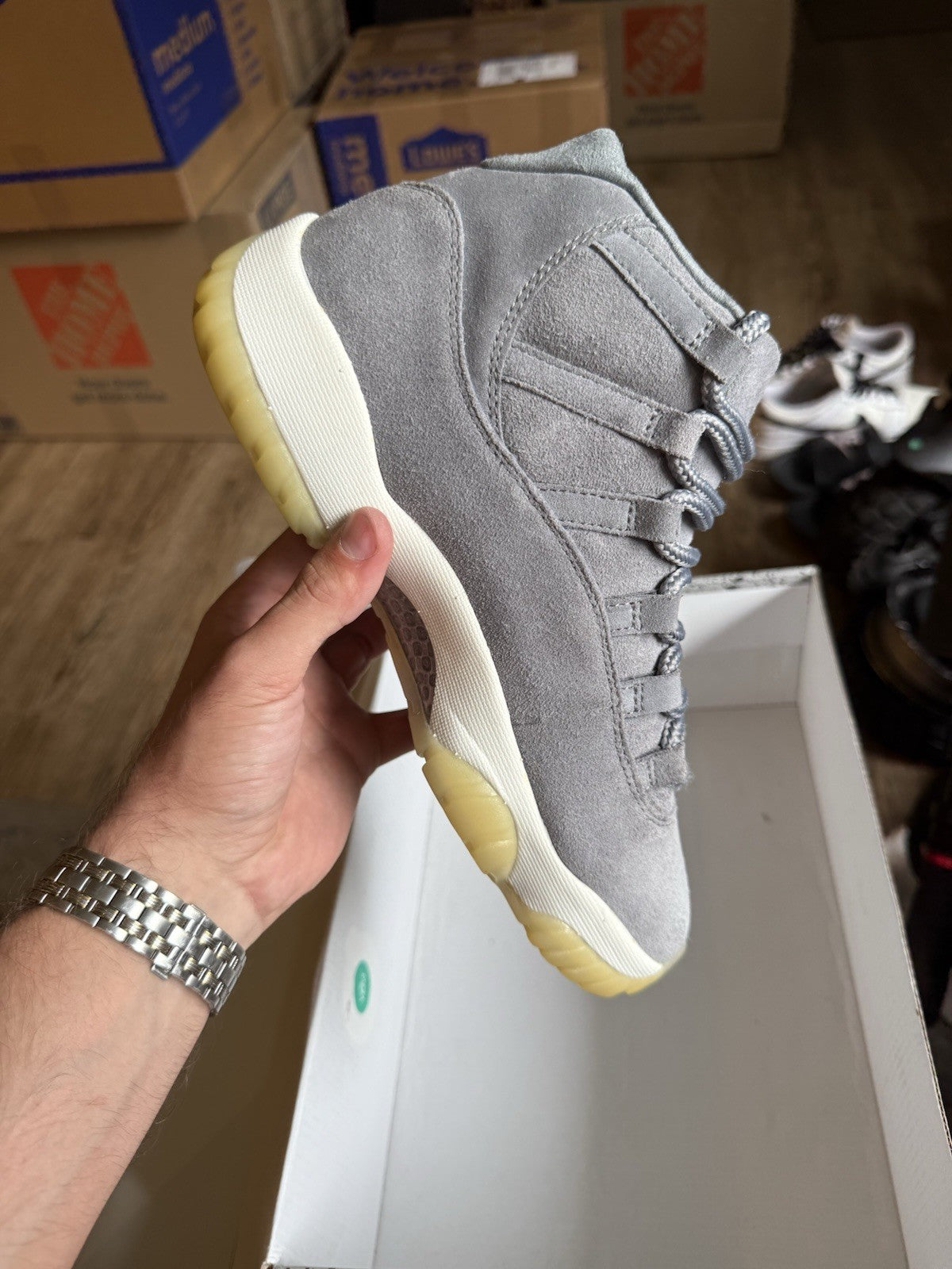 Size 8 - Air Jordan 11 Retro Premium Pinnacle Grey Suede