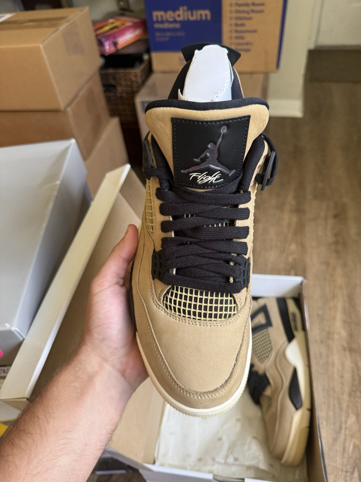 Size 9M/10.5W - Jordan 4 Retro Fossil (Brand New)