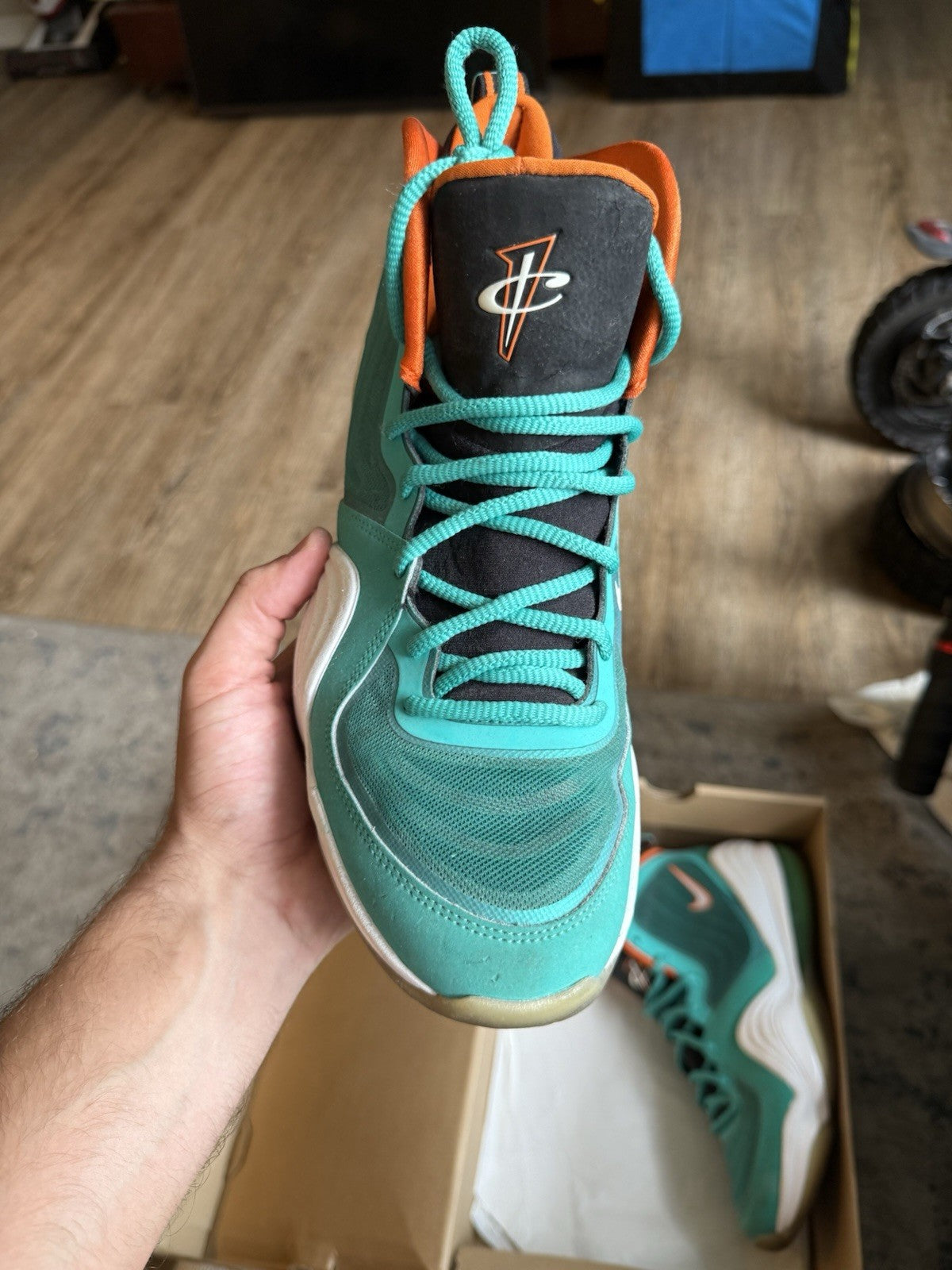 Size 8.5 - Nike Air Penny 5 Miami Dolphins (SEPERATION)