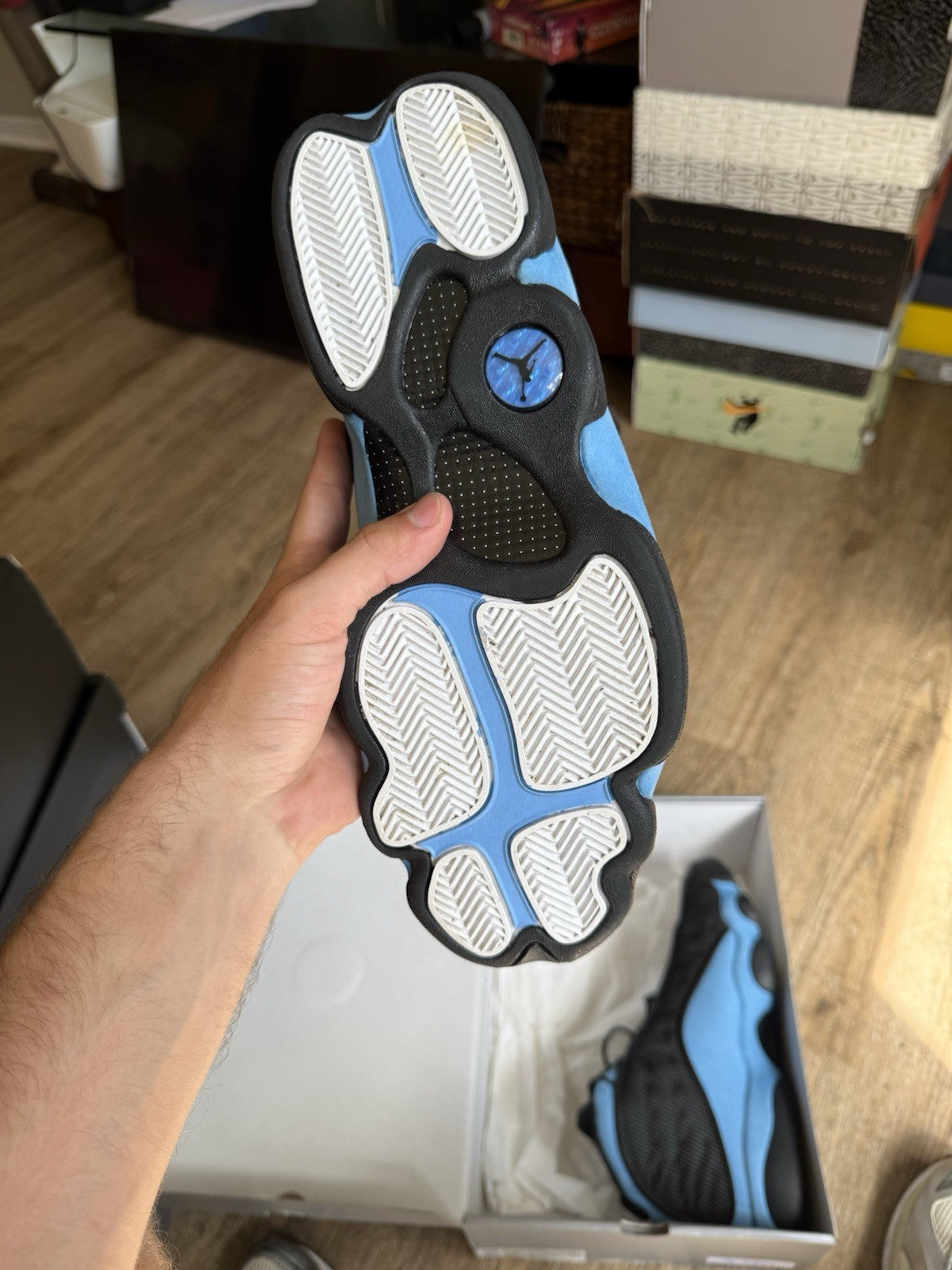 Size 13 - Jordan 13 Retro Mid Black University Blue