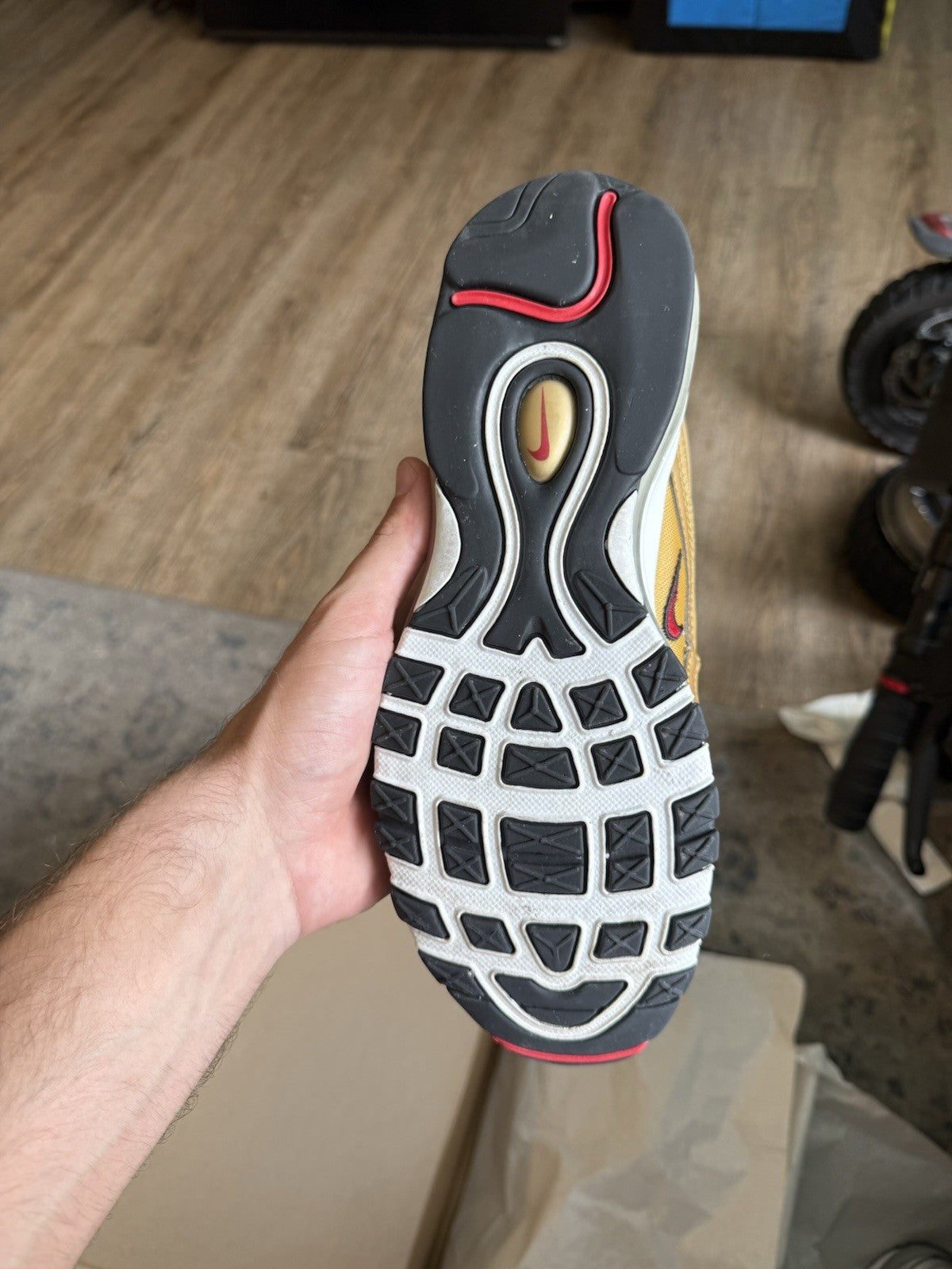 Size 9.5W/8M - Nike Air Max 97 OG Metallic Gold