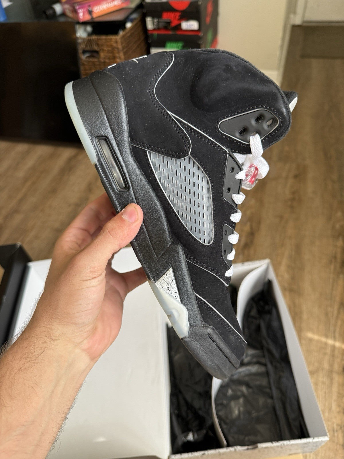 Size 9 - Jordan 5 Retro Black Metallic Reimagined
