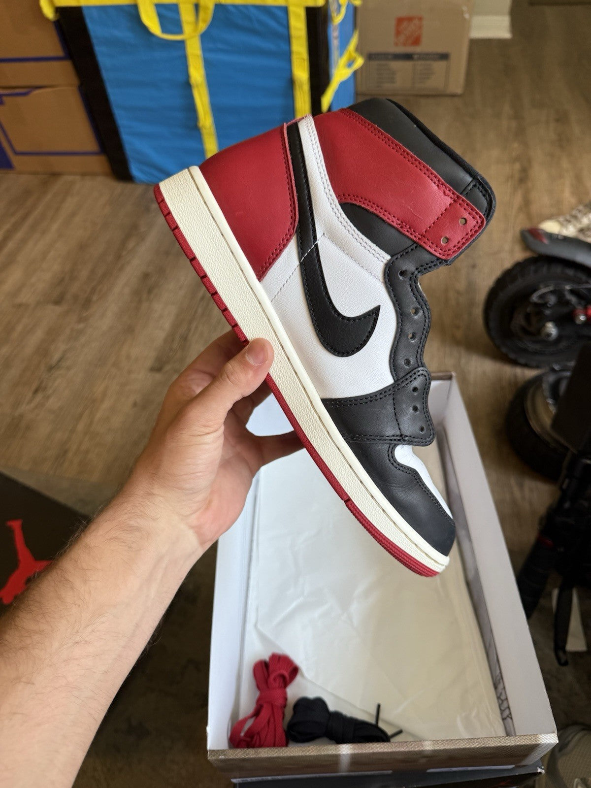 Size 10.5 - Air Jordan 1 Retro OG High Black Toe Reimagined