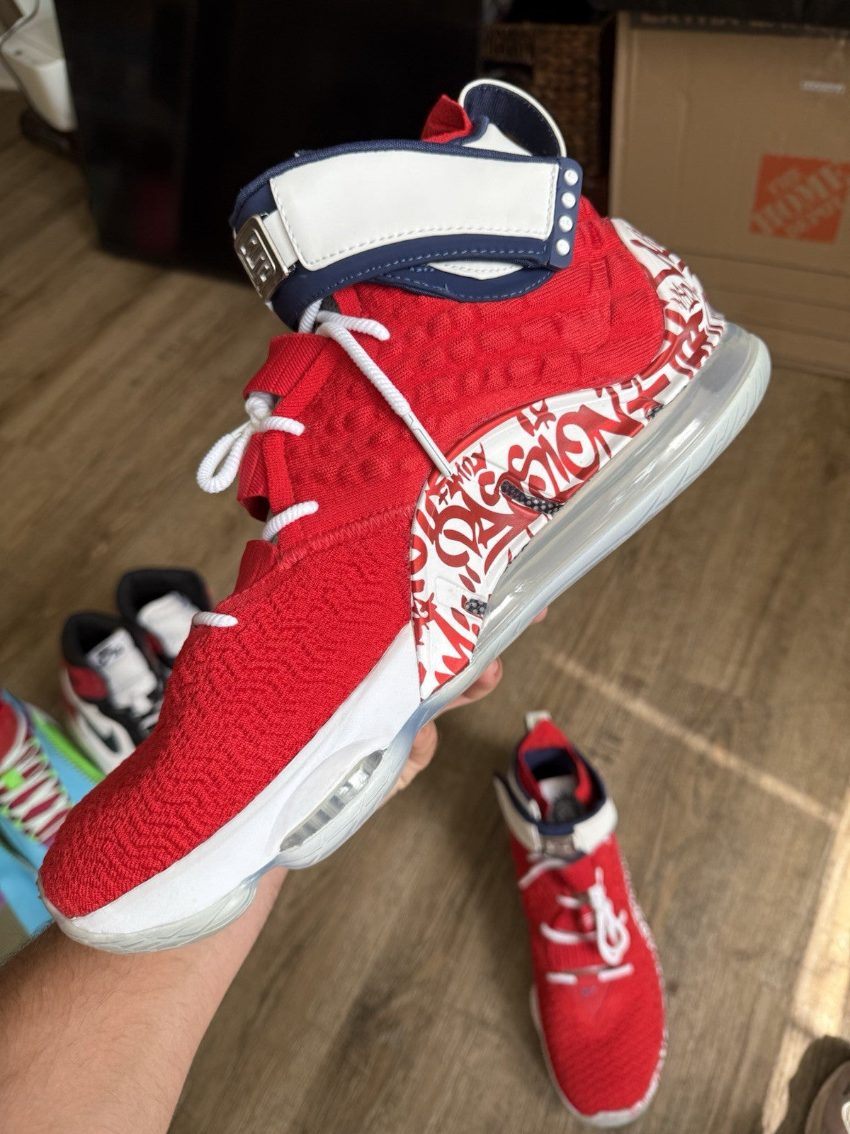 Size 14 - Lebron 17 Graffiti Remix Red