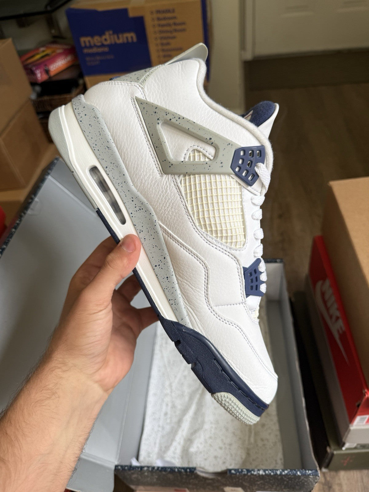 Size 13 - Jordan 4 Retro Mid Midnight Navy
